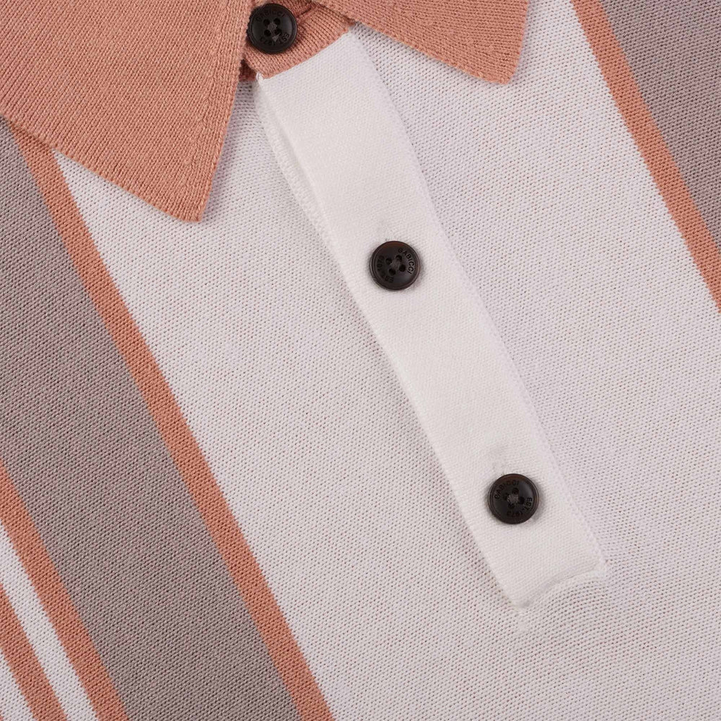 Gabicci Vintage Searle Knitted Polo Shirt - Peach
