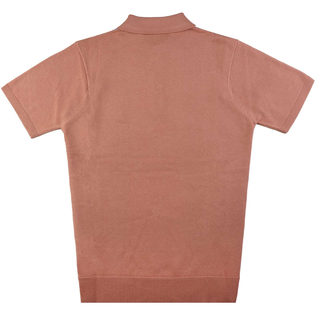 Gabicci Vintage Searle Knitted Polo Shirt - Peach