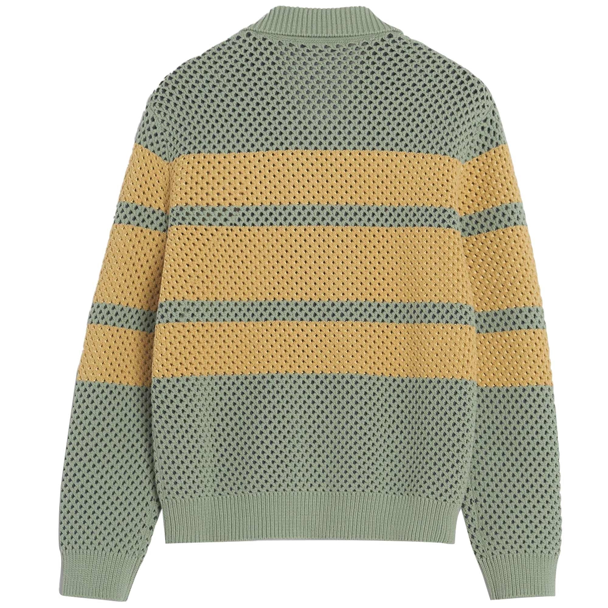 Maison Kitsune Striped Mesh Cardigan - Vert