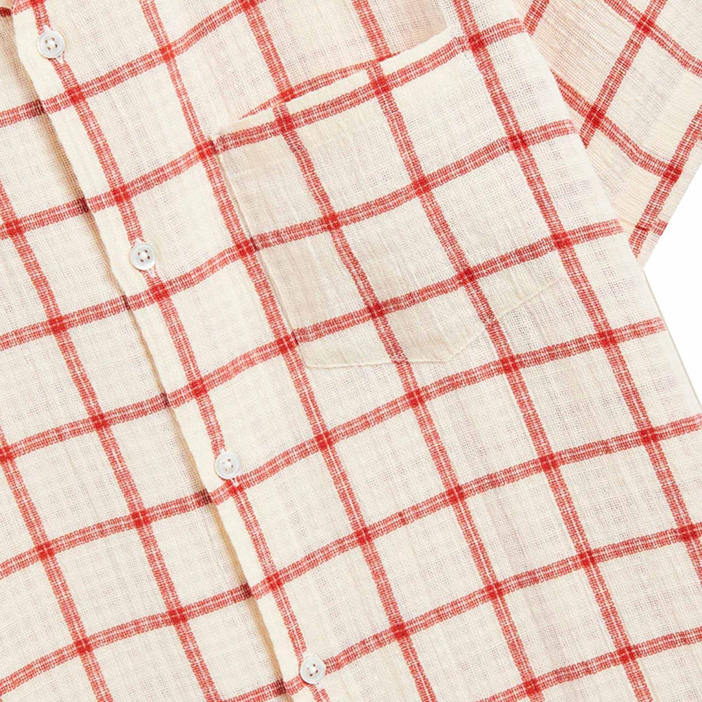 Portuguese Flannel Alvor Shirt - Cream and Red