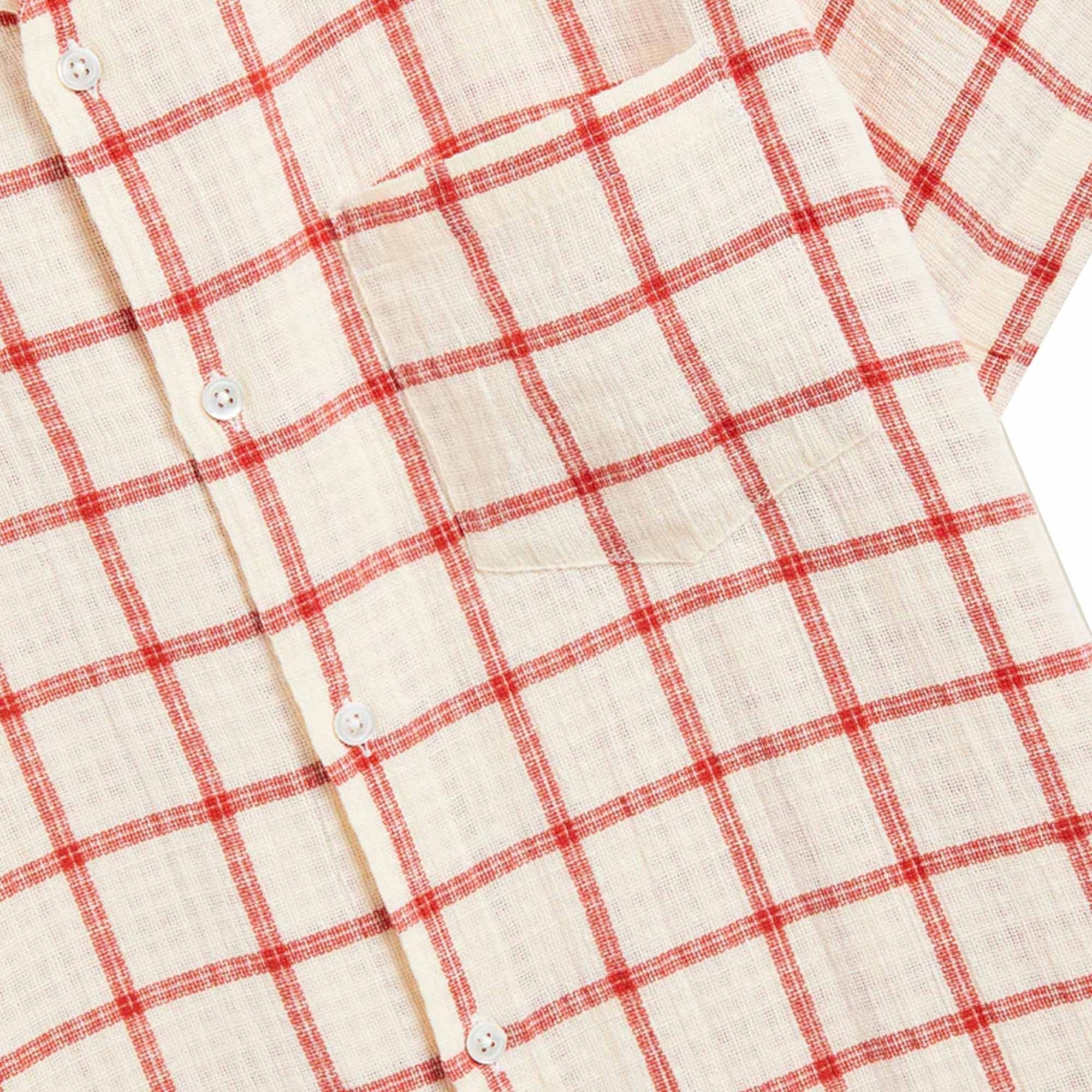 Portuguese Flannel Alvor Shirt - Cream and Red