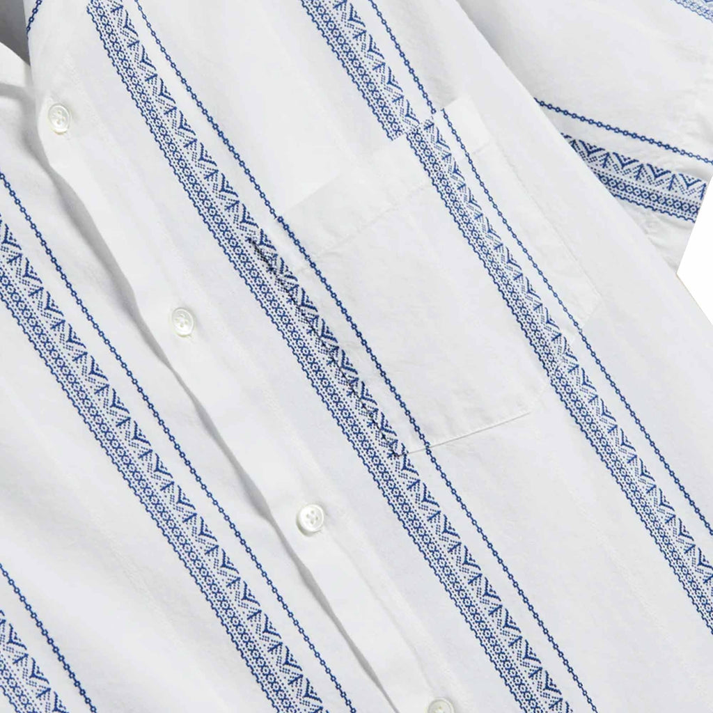 Portuguese Flannel Alqueva Shirt - White and Blue