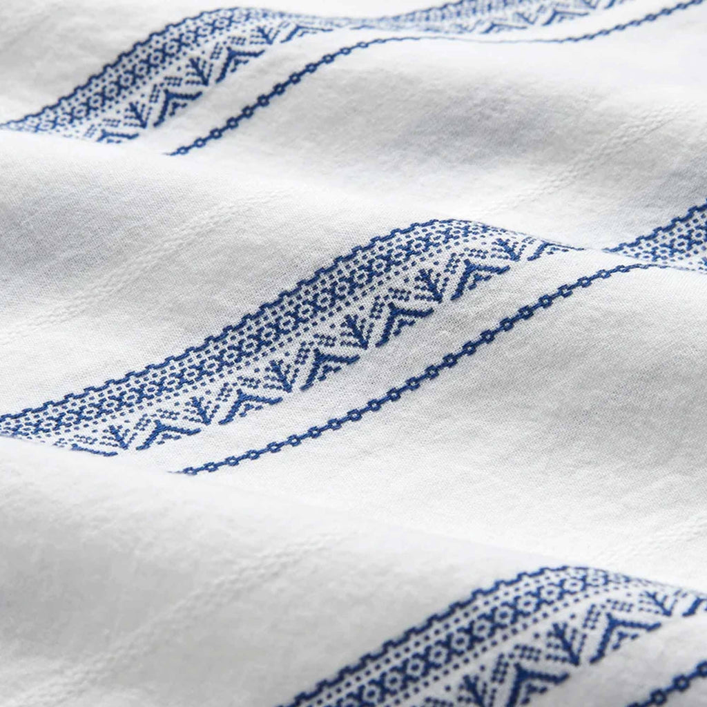Portuguese Flannel Alqueva Shirt - White and Blue
