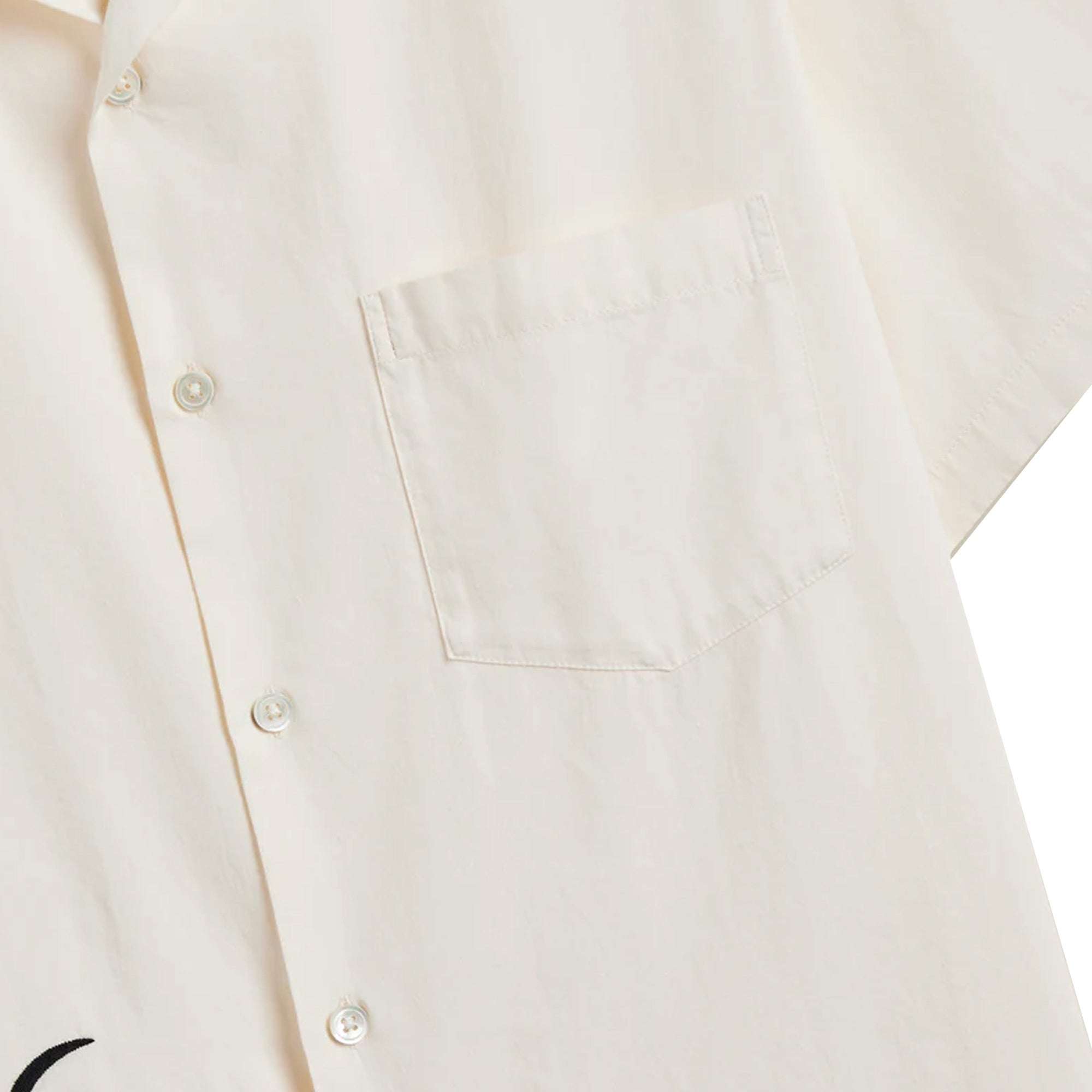 Portuguese Flannel Embroidery Face Shirt - Ecru