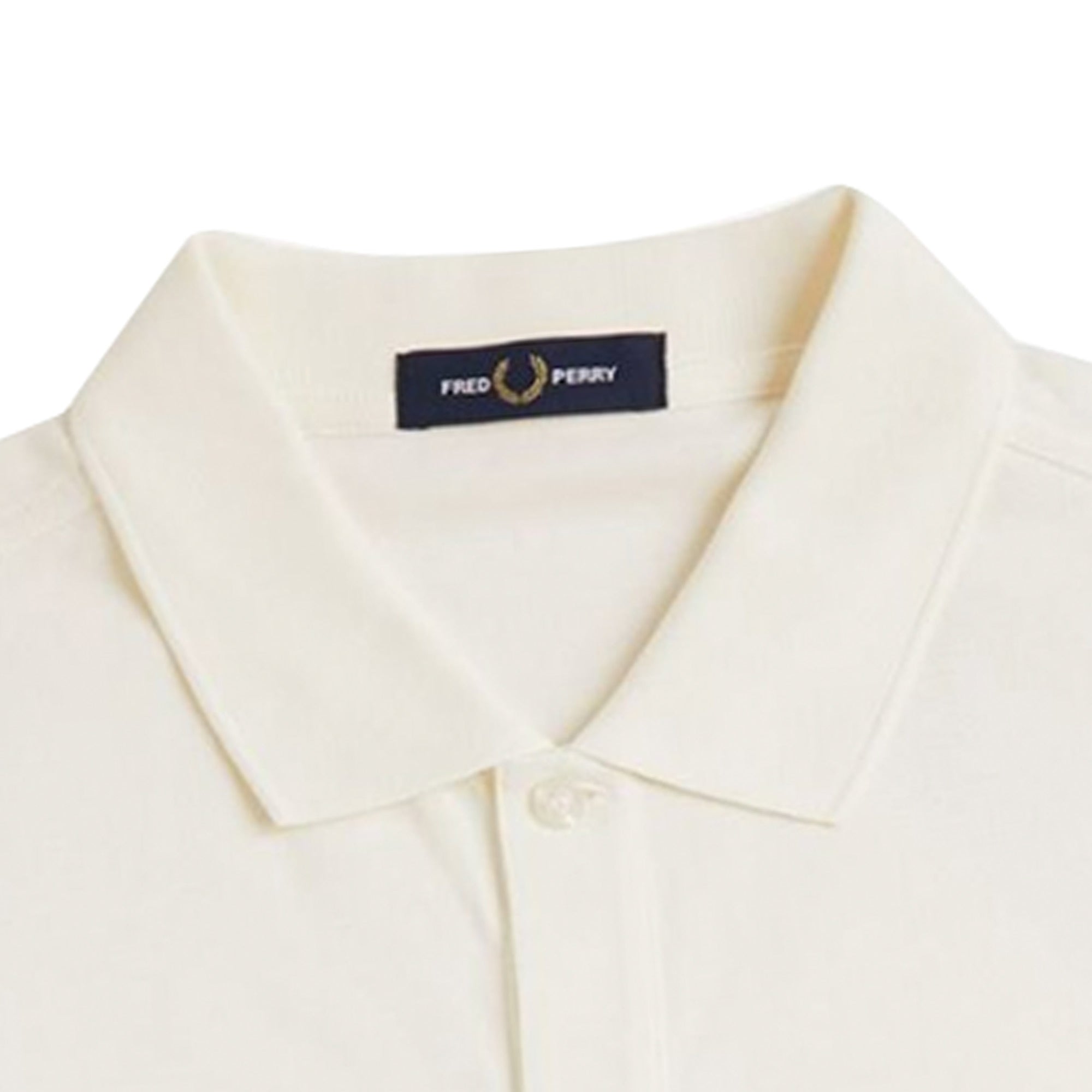 Fred Perry Towelling Panel Polo Shirt - Light Ecru