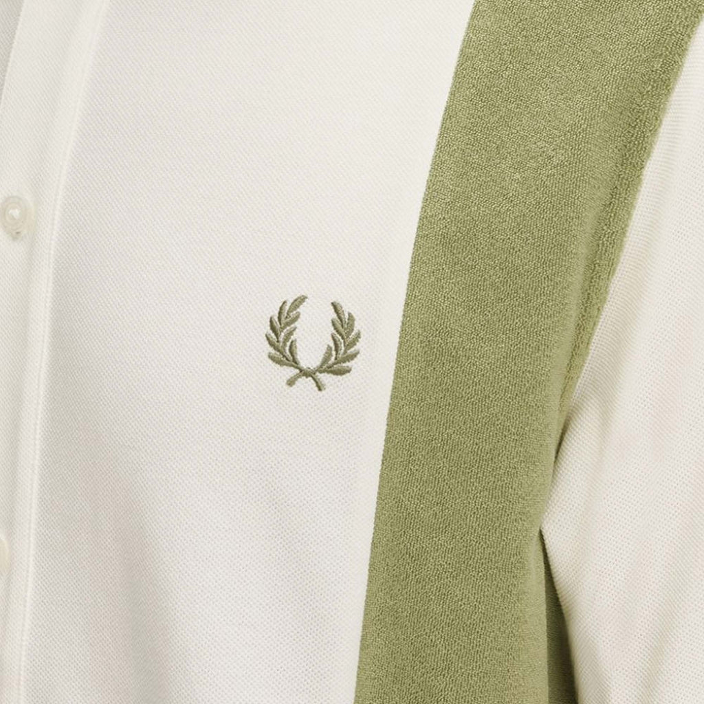 Fred Perry Towelling Panel Polo Shirt - Light Ecru