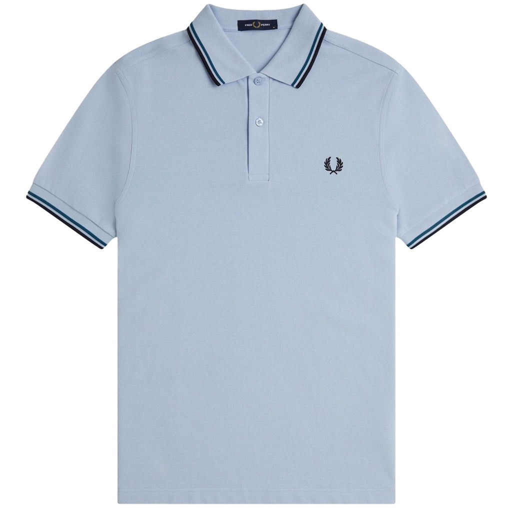 Fred Perry M3600 Twin Tipped Polo Shirt - Light Smoke