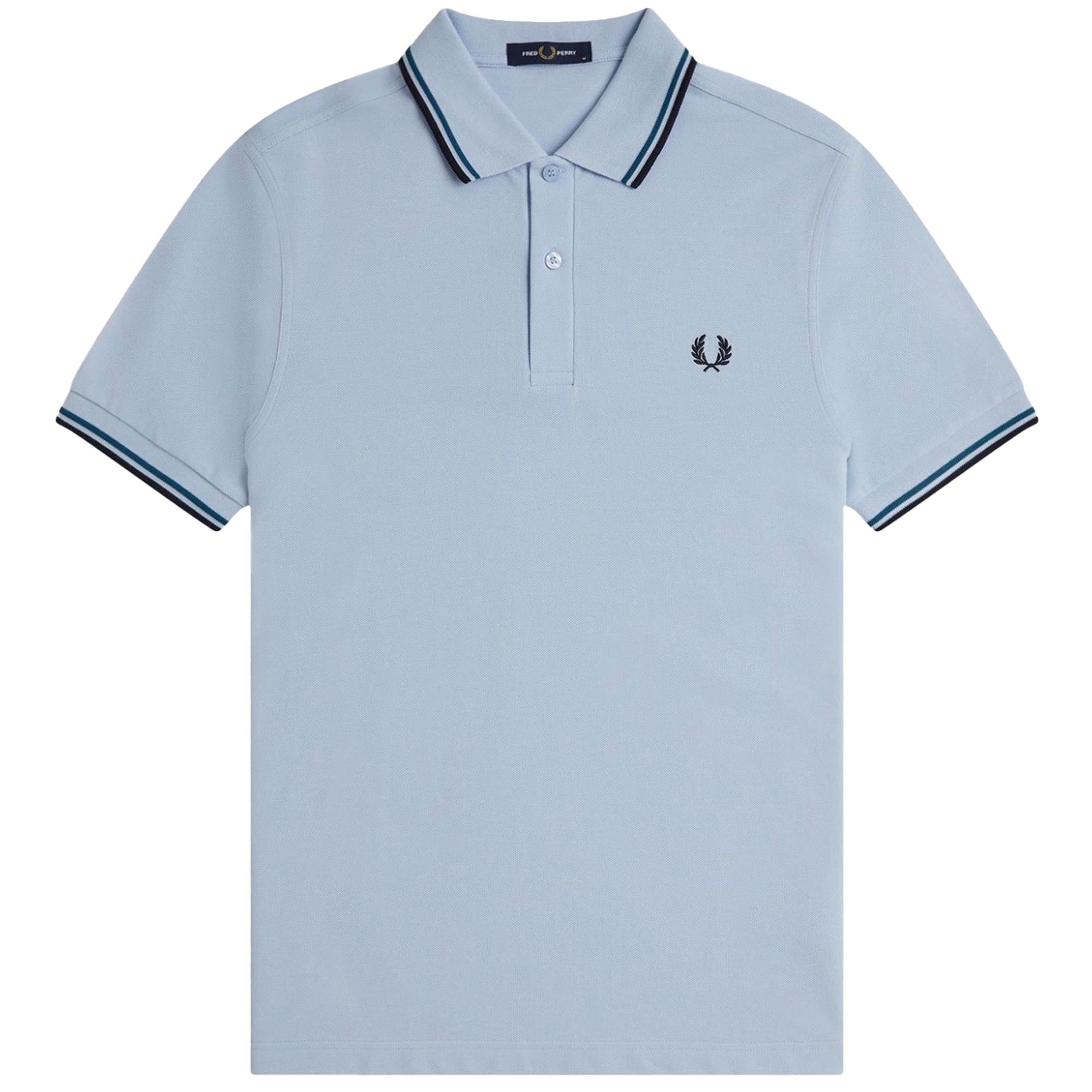 Fred Perry M3600 Twin Tipped Polo Shirt - Light Smoke