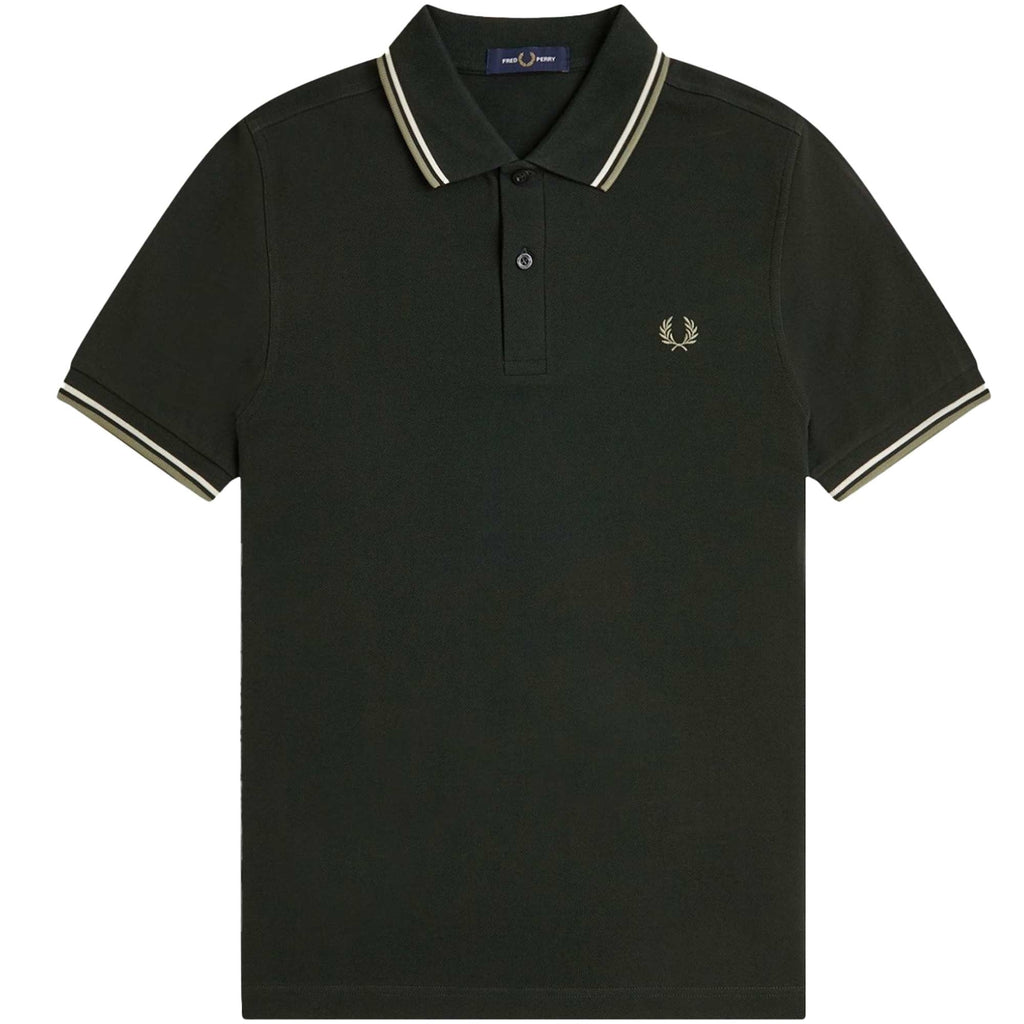 Fred Perry M3600 Twin Tipped Polo Shirt - Night Green