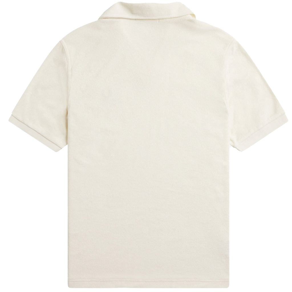 Fred Perry Open Collar Towelling Polo Shirt - Ecru