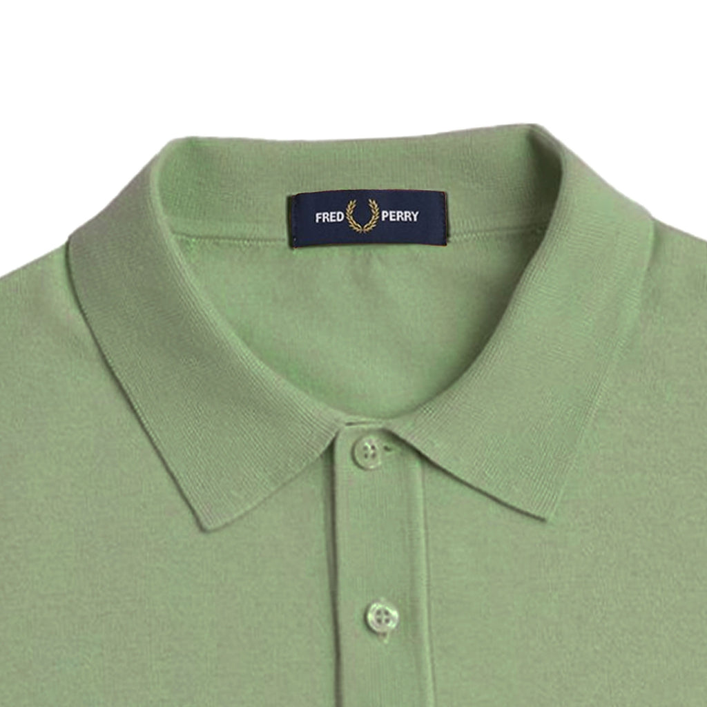 Fred Perry Knitted Cotton Shirt - Olive Mint