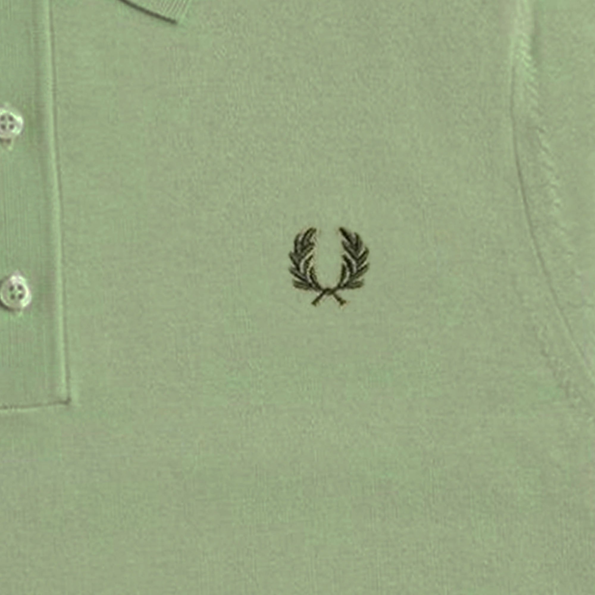 Fred Perry Knitted Cotton Shirt - Olive Mint