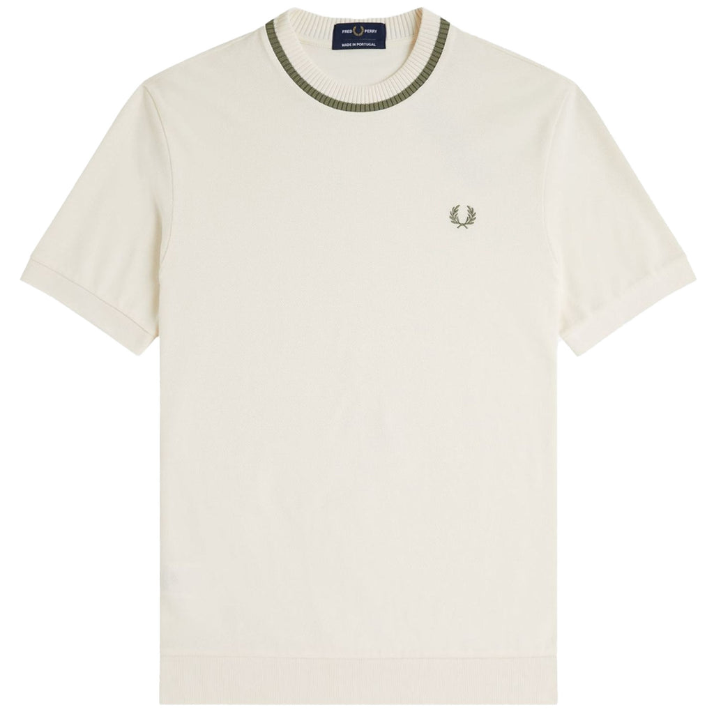Fred Perry M7 Crew Neck Piqu T-Shirt - Light Ecru