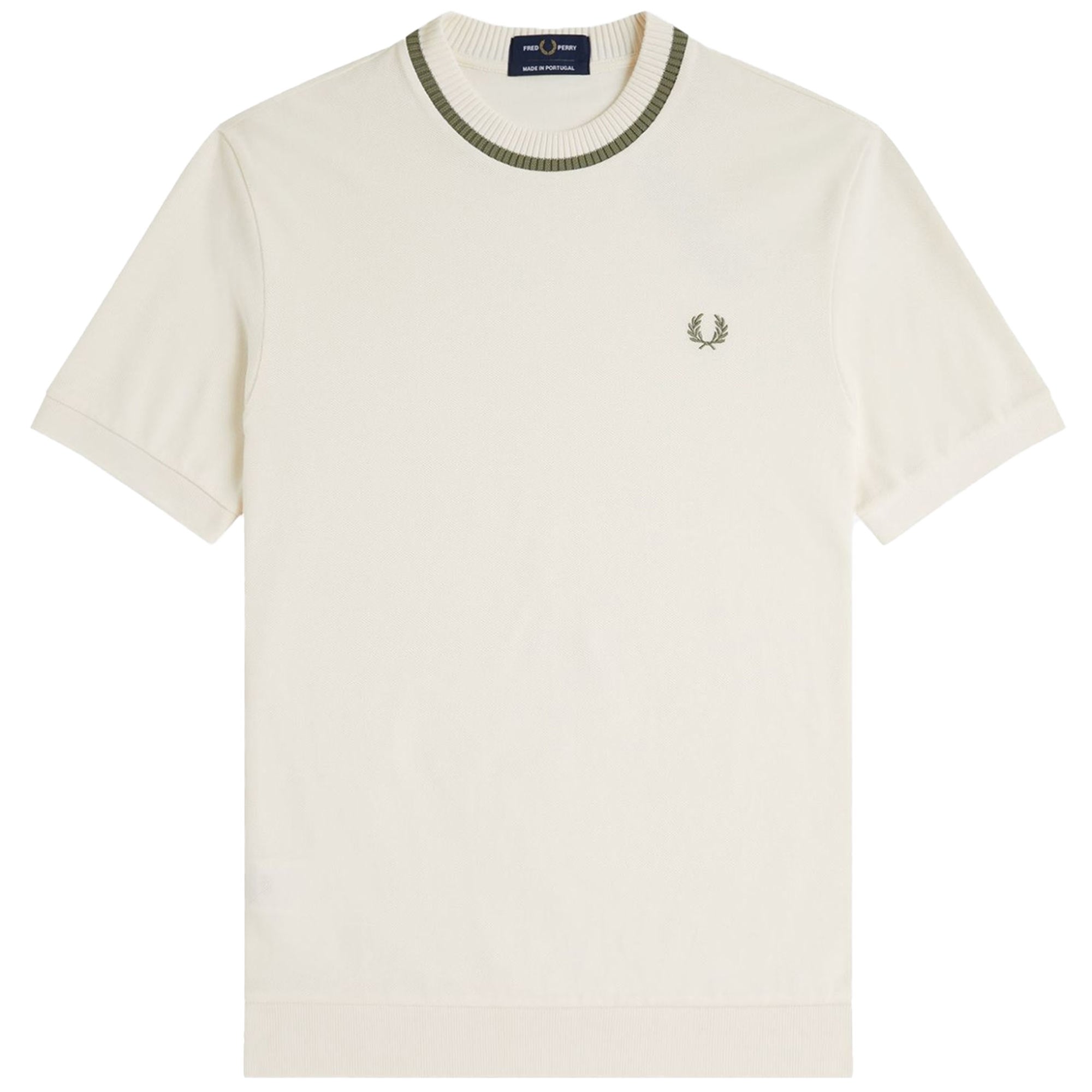 Fred Perry M7 Crew Neck Piqu T-Shirt - Light Ecru