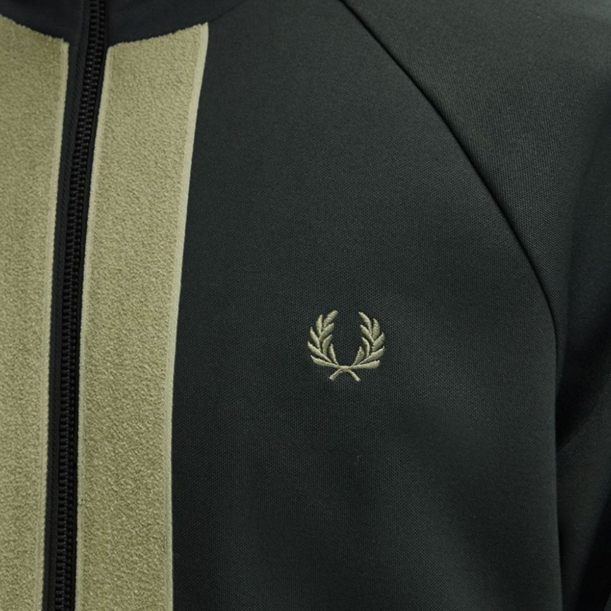 Fred Perry Chenille Tape Track Jacket - Night Green