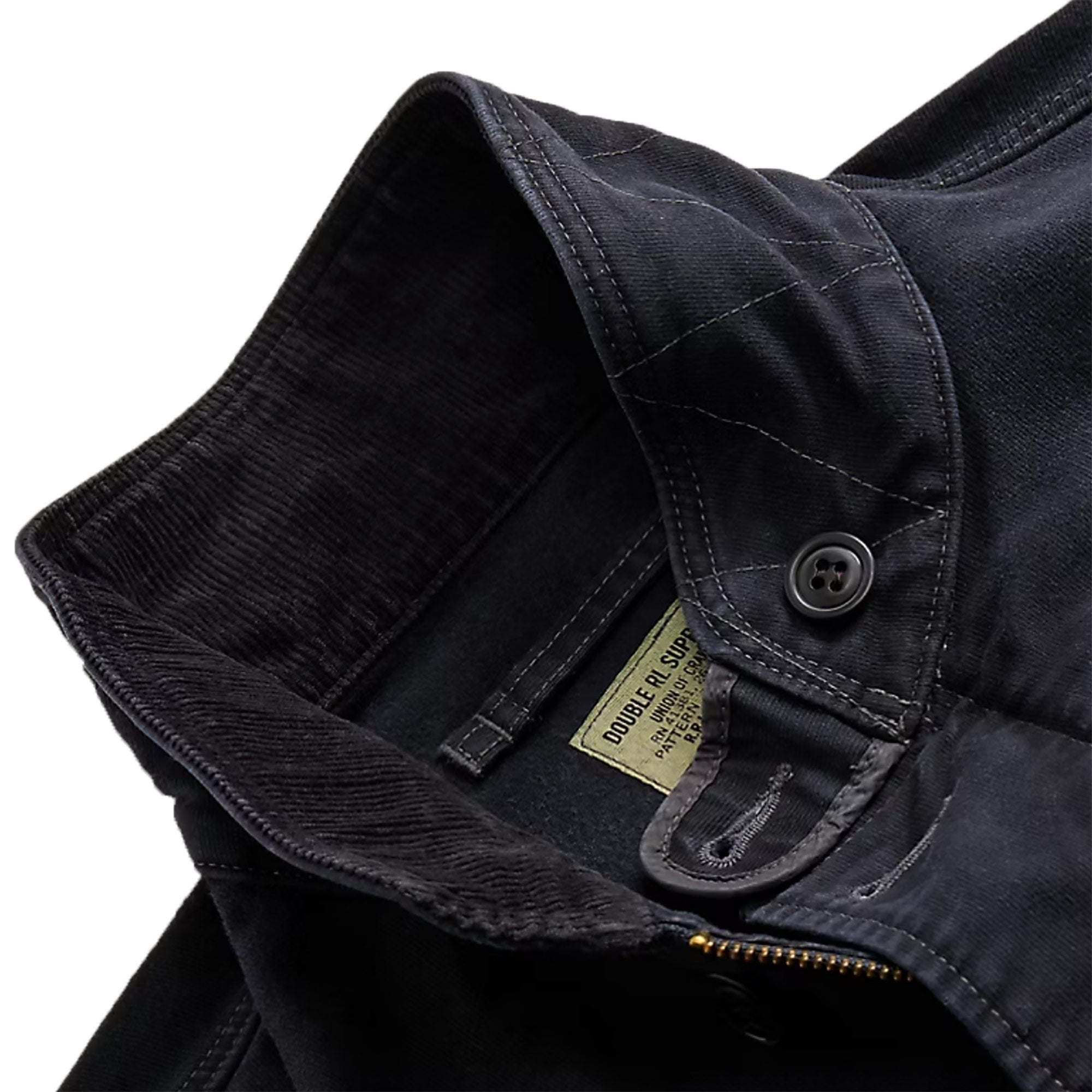 Corduroy-Collar Cotton Deck Jacket - Navy