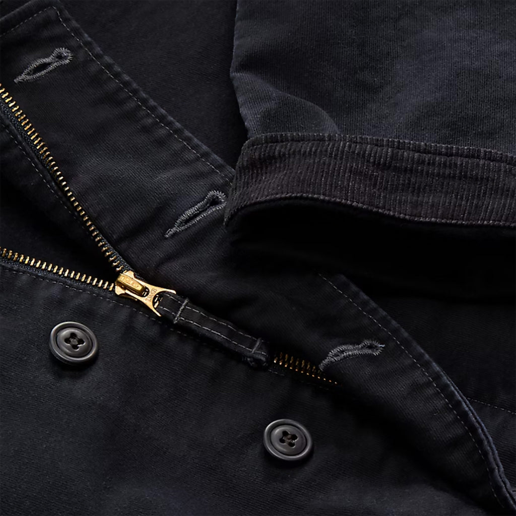 Corduroy-Collar Cotton Deck Jacket - Navy