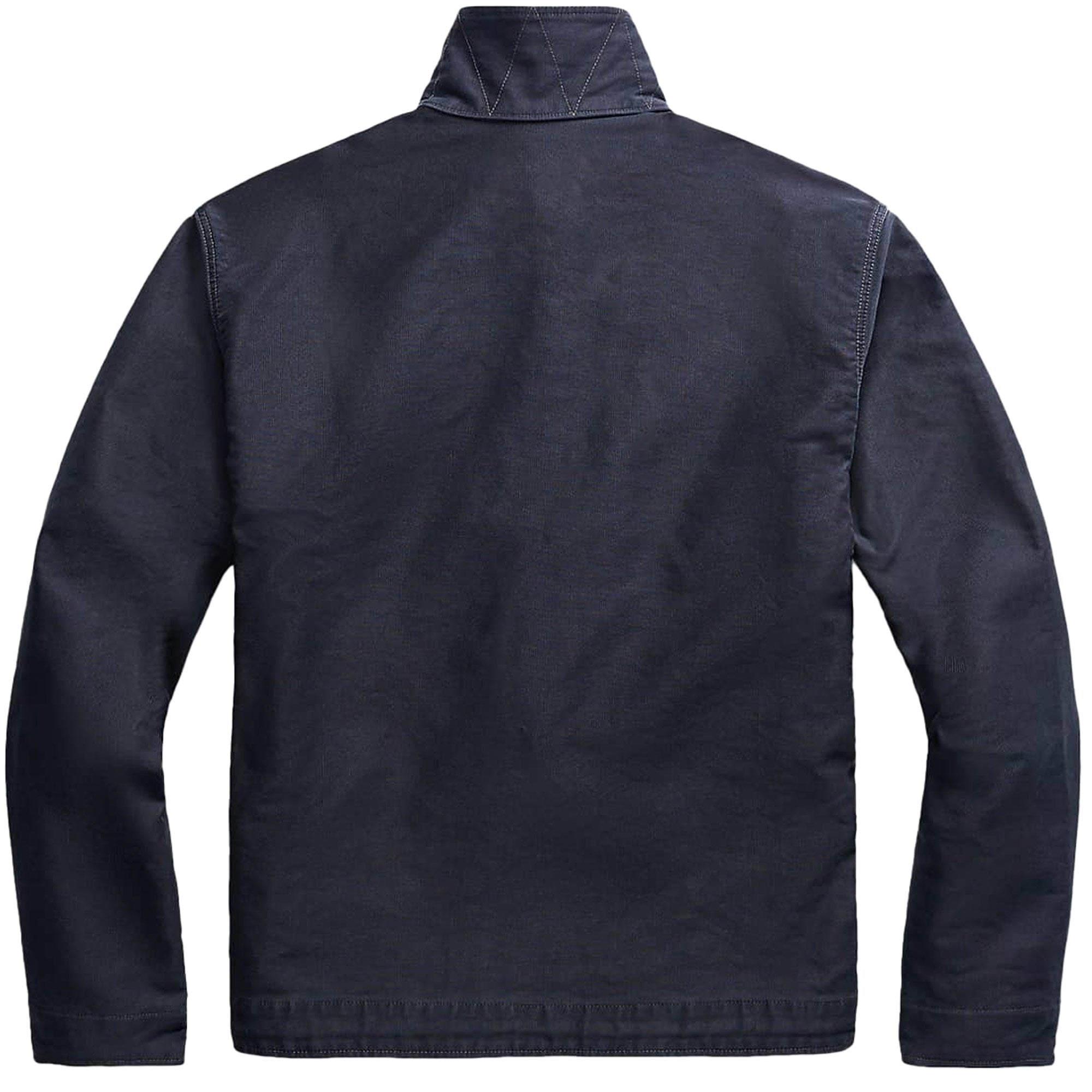 Corduroy-Collar Cotton Deck Jacket - Navy