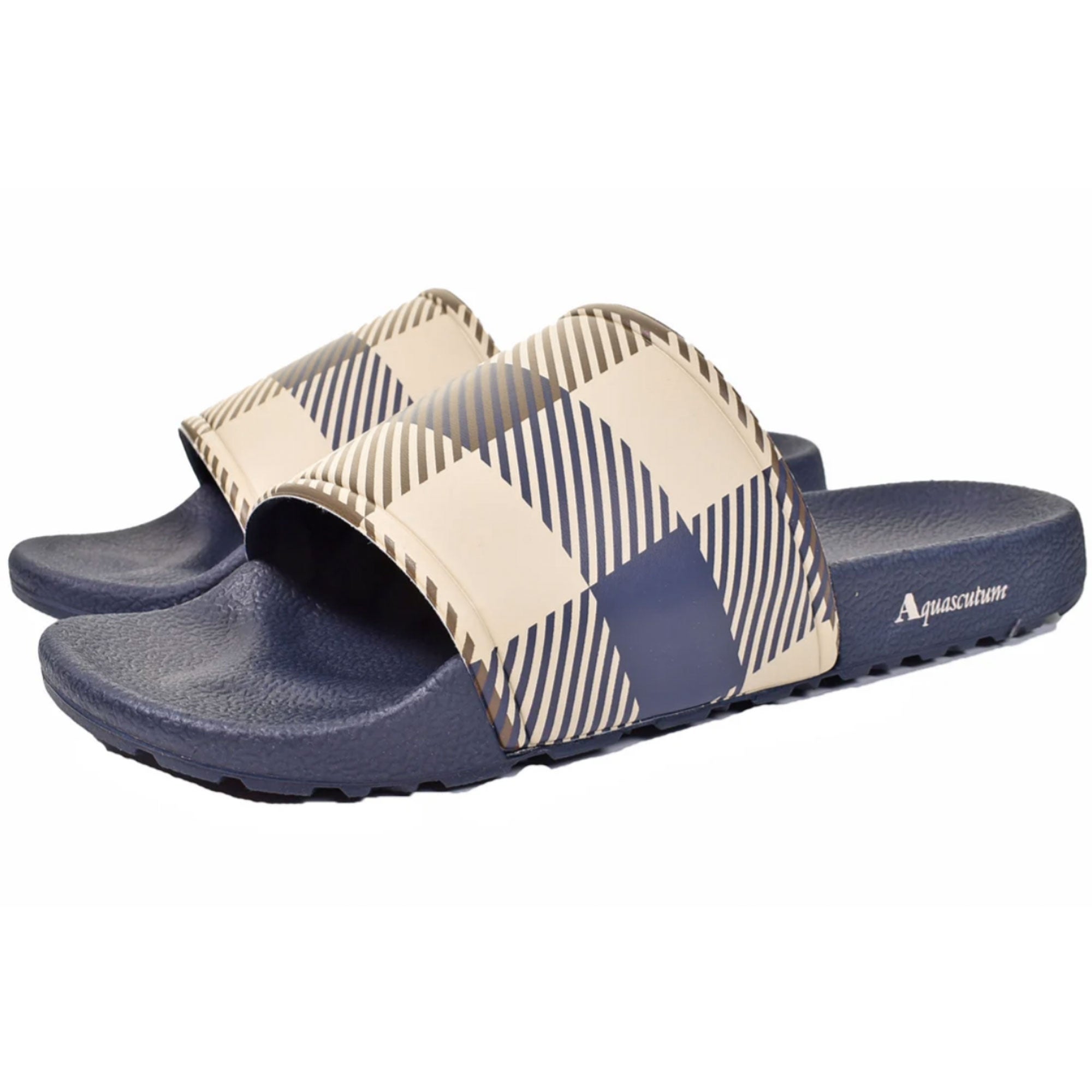 Aquascutum Macro Iconic Sliders - Navy