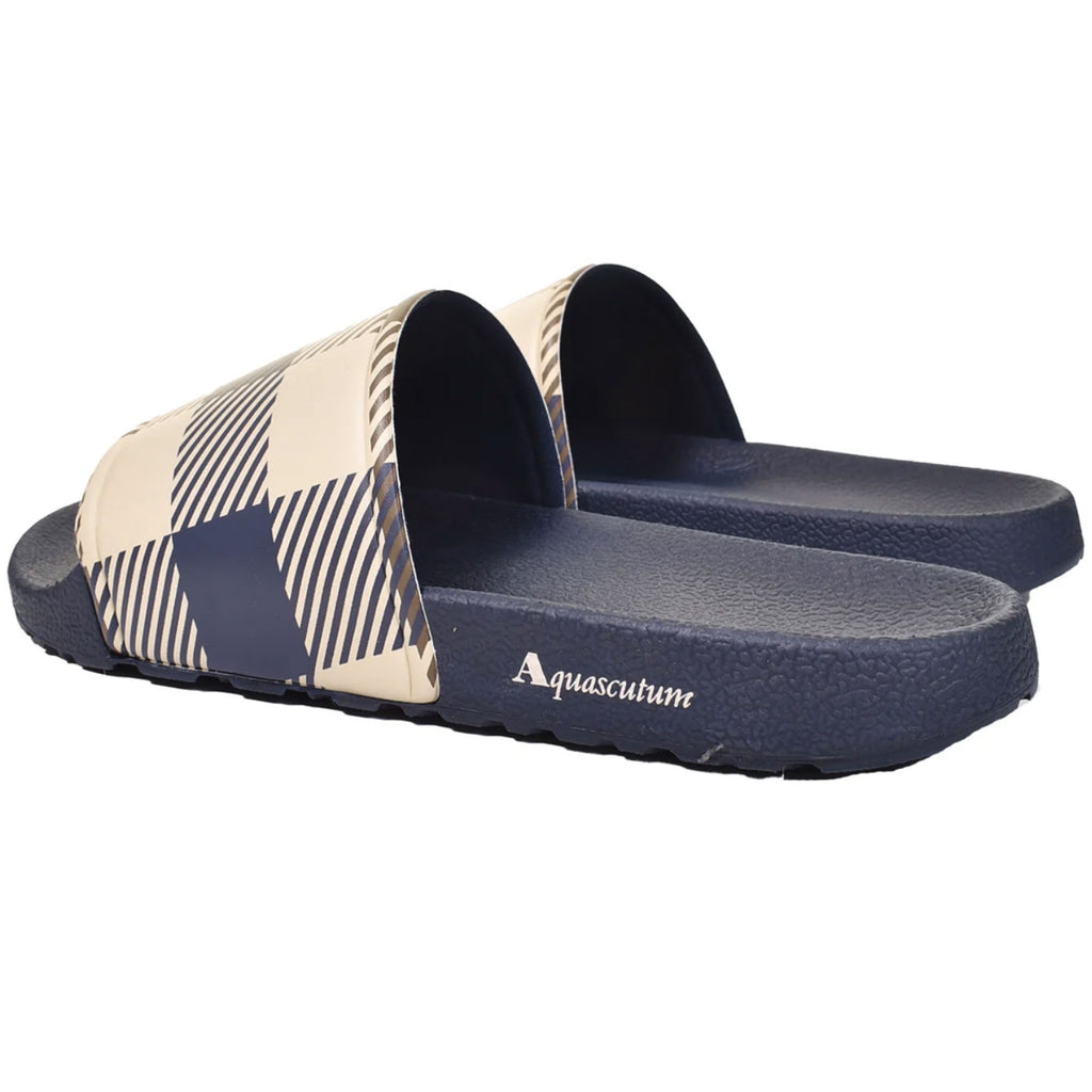 Aquascutum Macro Iconic Sliders - Navy