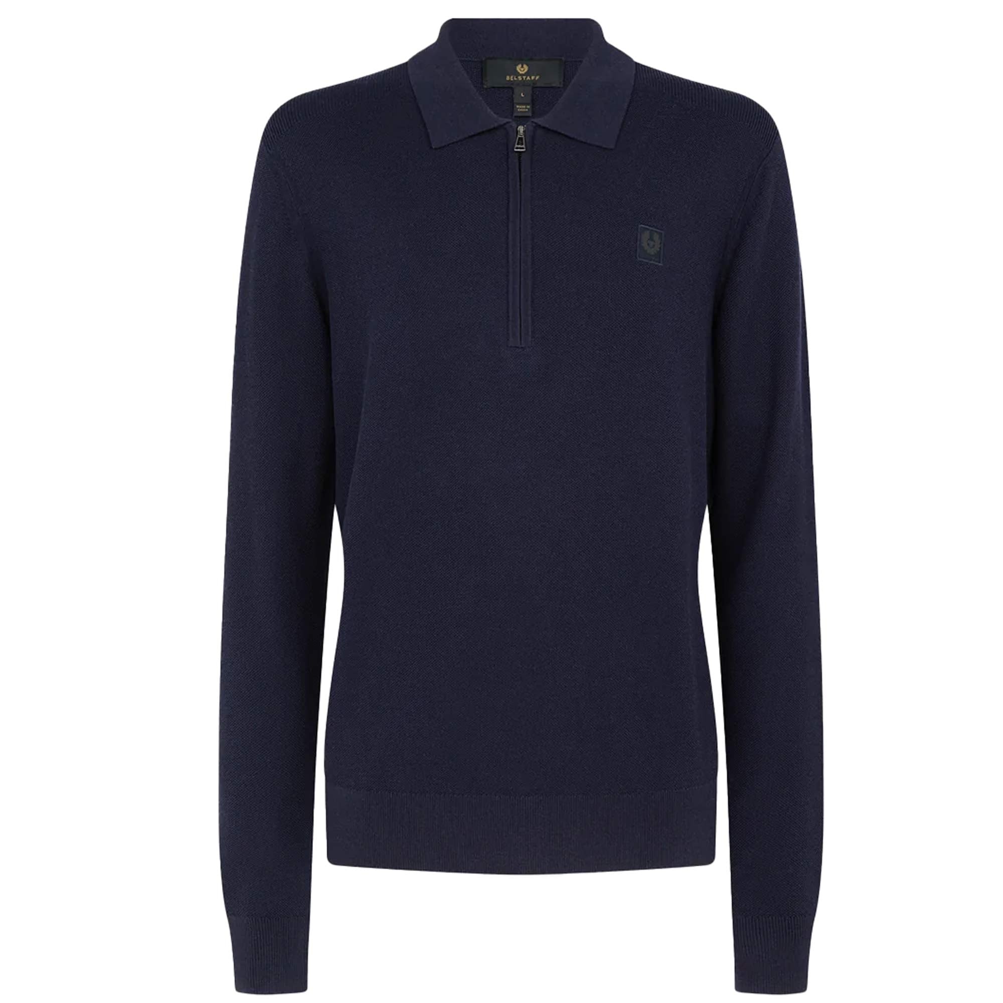 Belstaff Drift Knitted Polo Shirt - Dark Ink