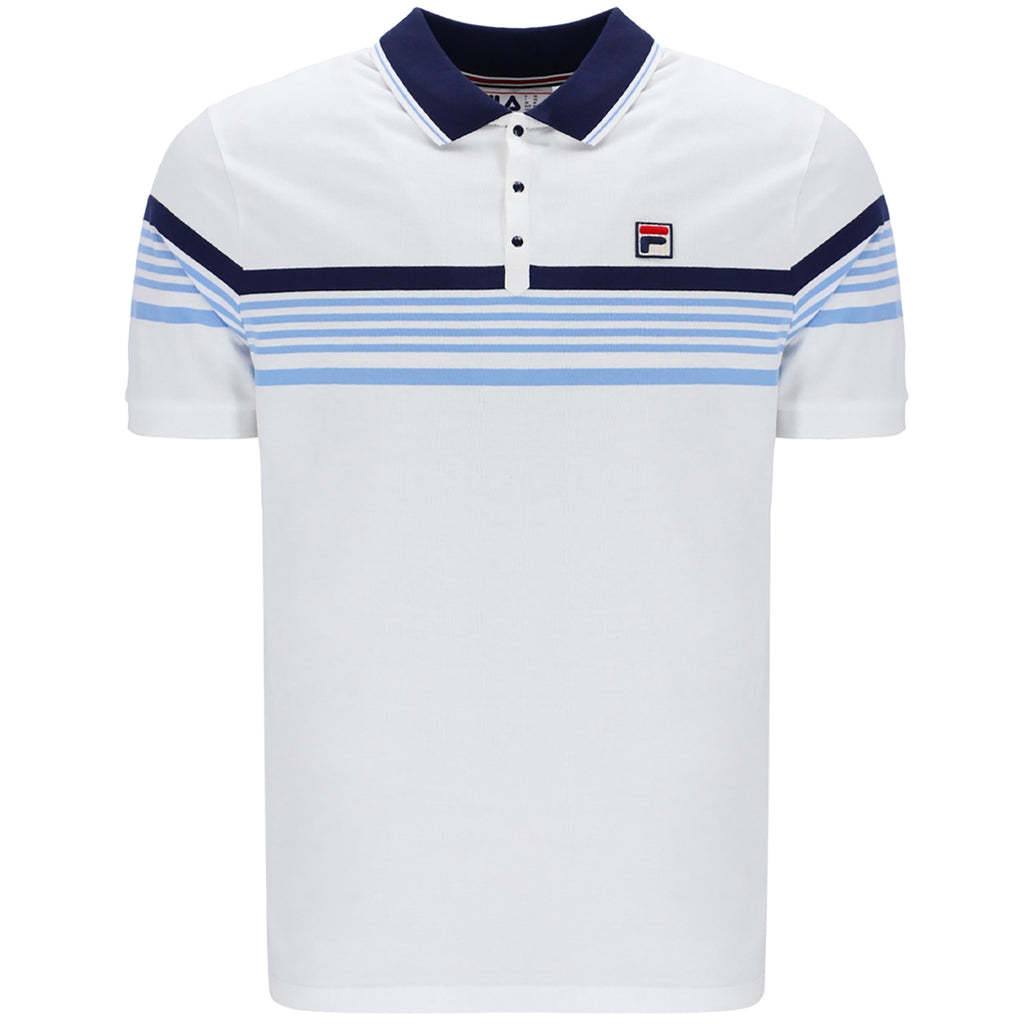 Fila Vintage Francis Polo Shirt - White/Navy