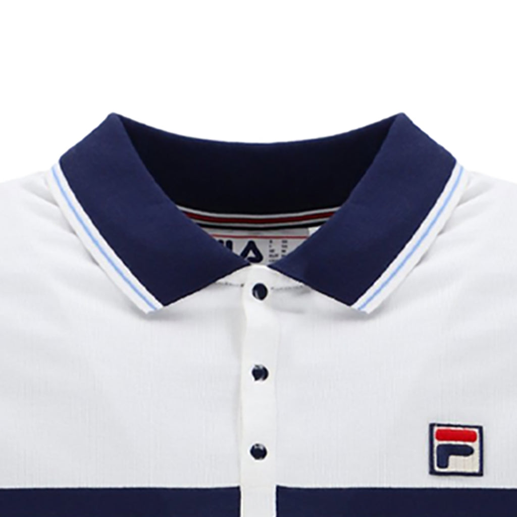 Fila Vintage Francis Polo Shirt - White/Navy