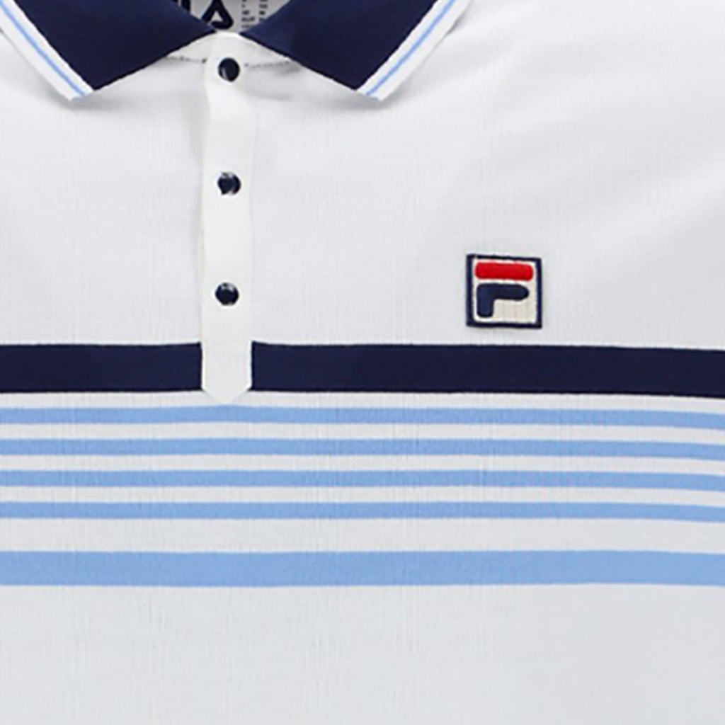 Fila Vintage Francis Polo Shirt - White/Navy