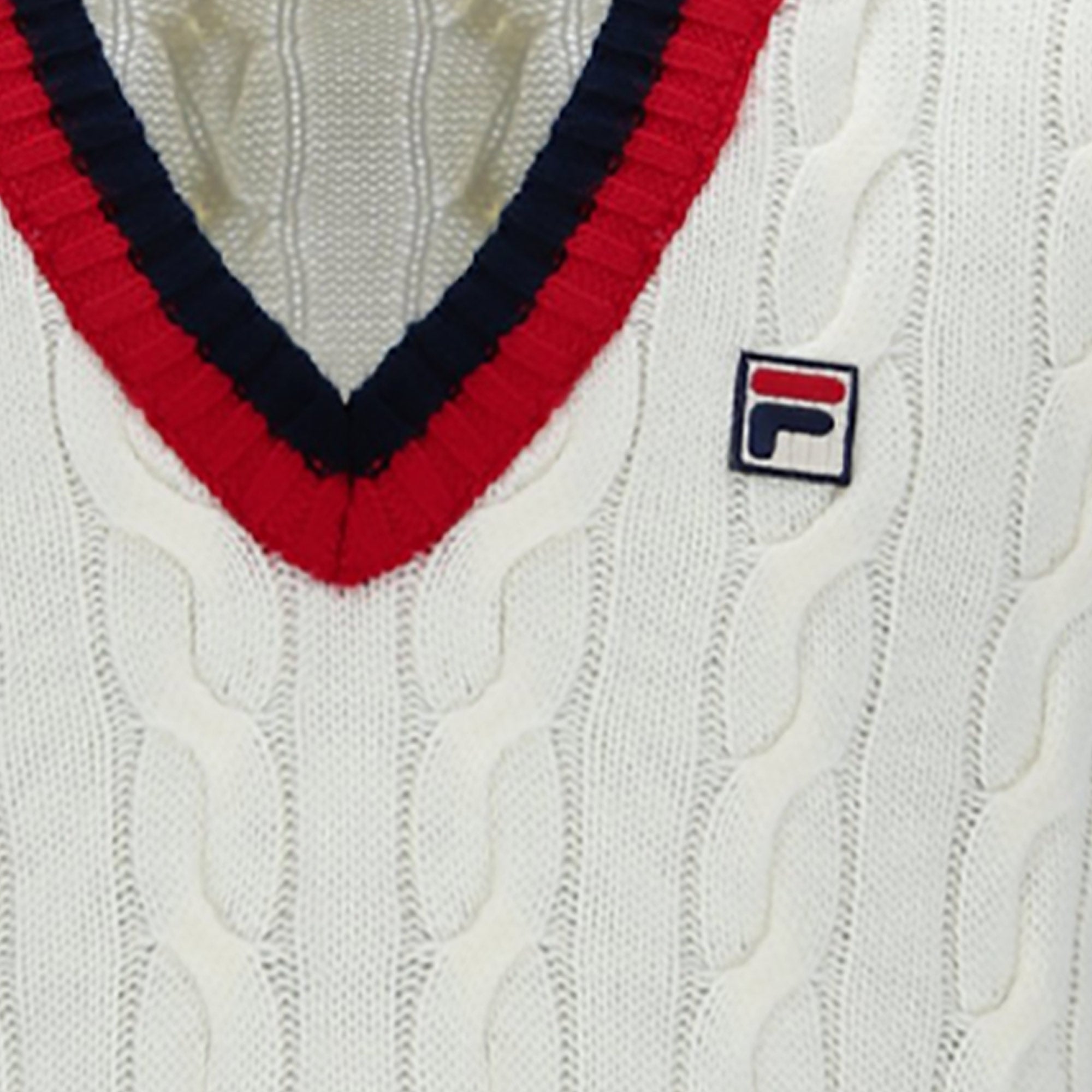 Rufus Cable Knit Vest - Gardenia