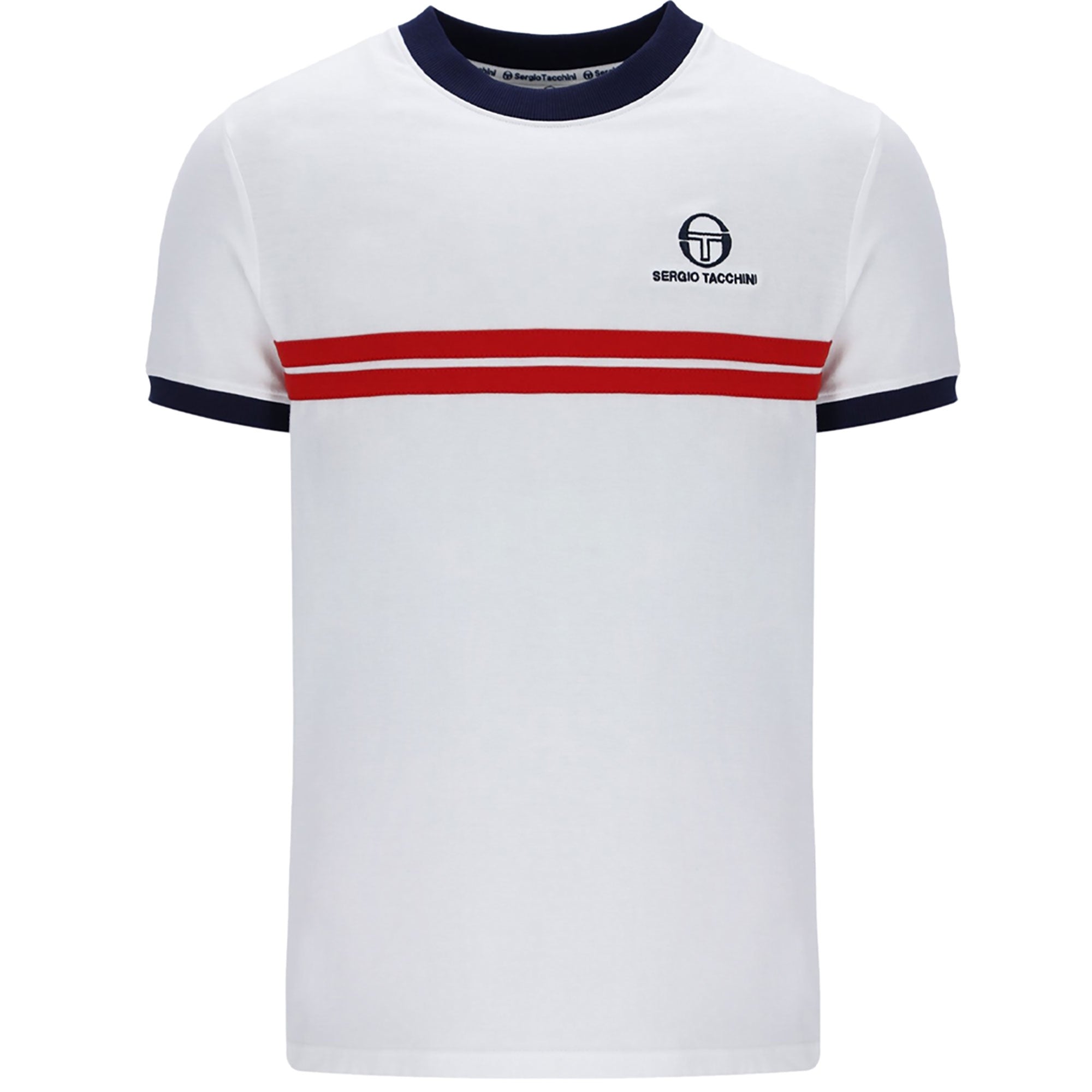 Sergio Tacchini Super MK2 T-Shirt - White/Rush