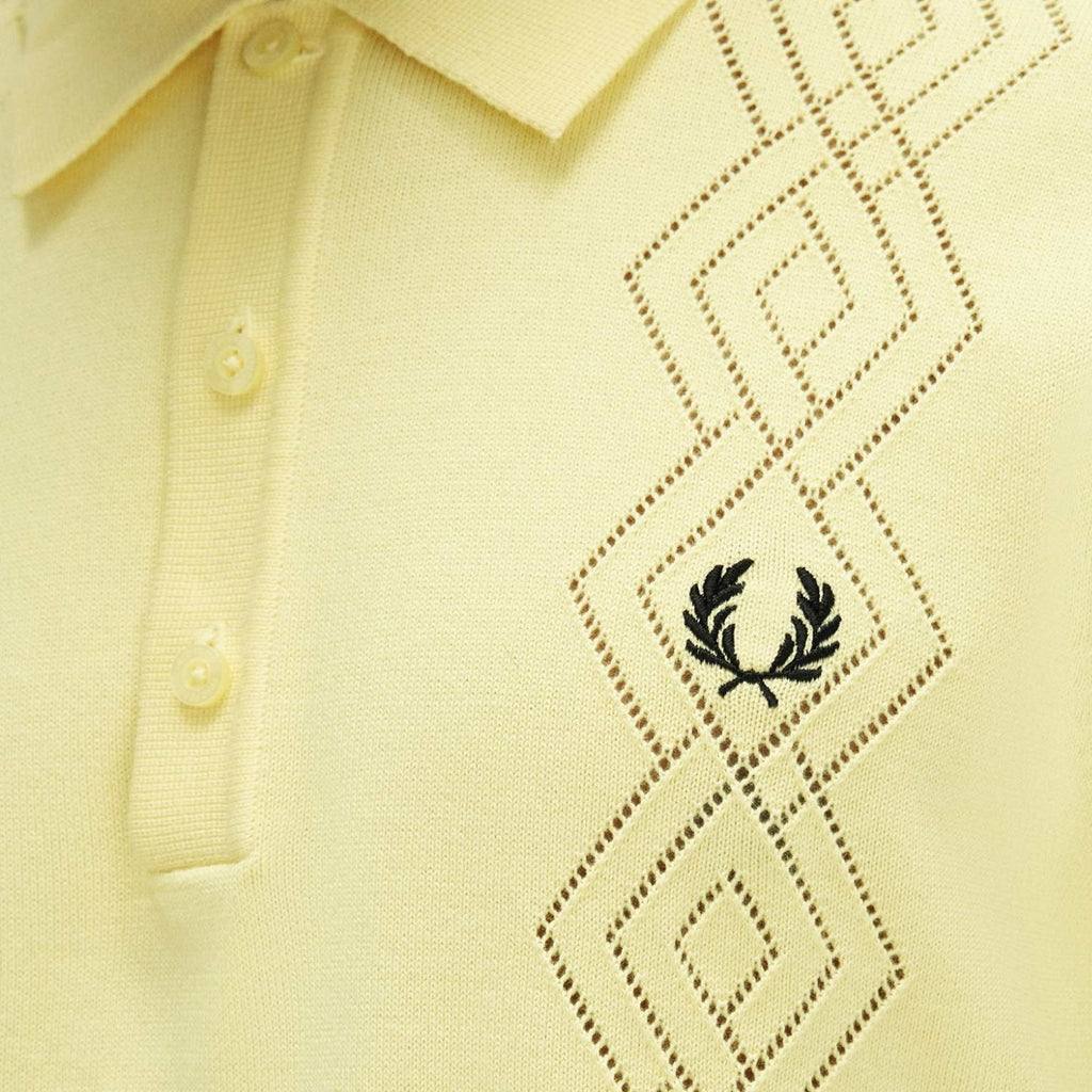 Fred Perry Pointelle Knitted Shirt - Champs Gold