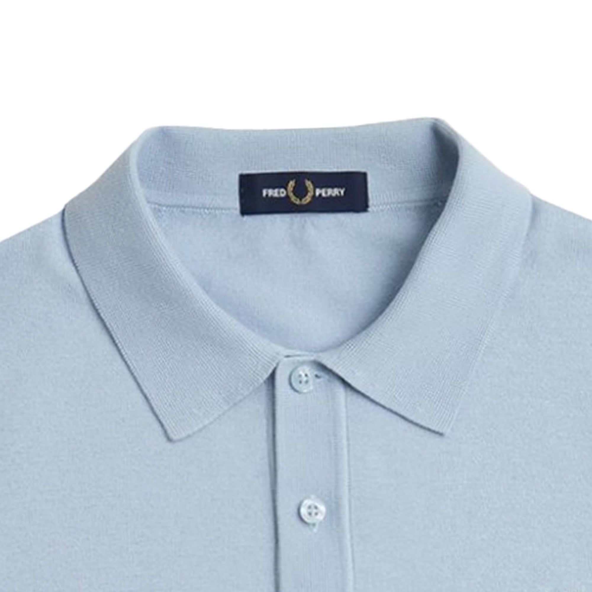 Fred Perry Cotton Knitted Shirt - Light Smoke