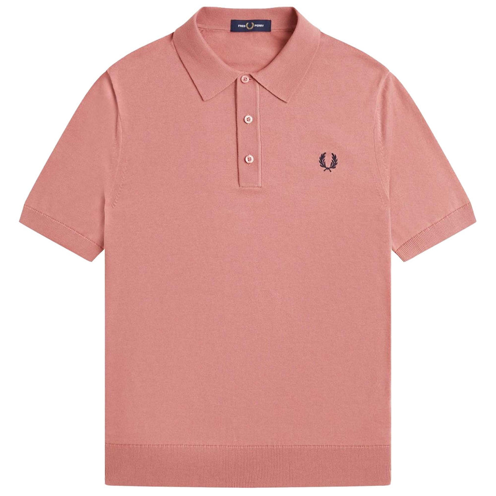 Fred Perry Cotton Knitted Shirt - Putty Pink