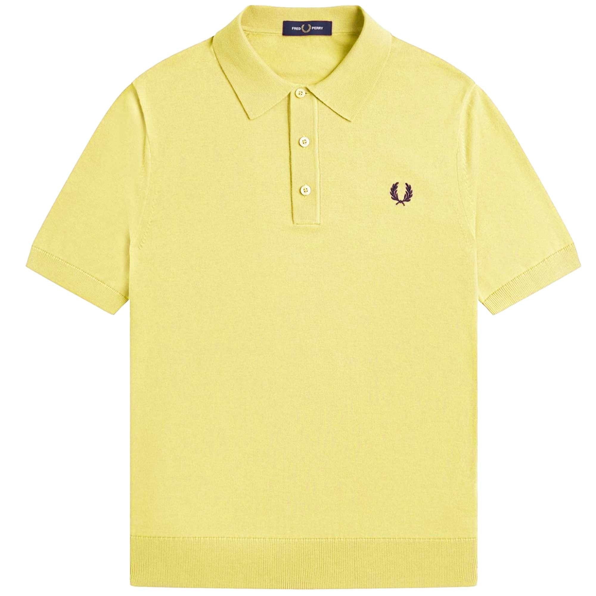 Fred Perry Cotton Knitted Shirt - Champs Gold