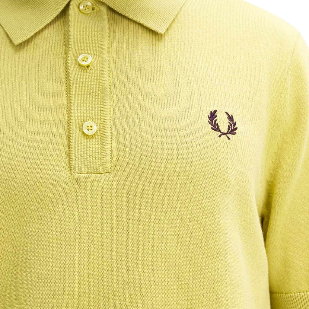 Fred Perry Cotton Knitted Shirt - Champs Gold