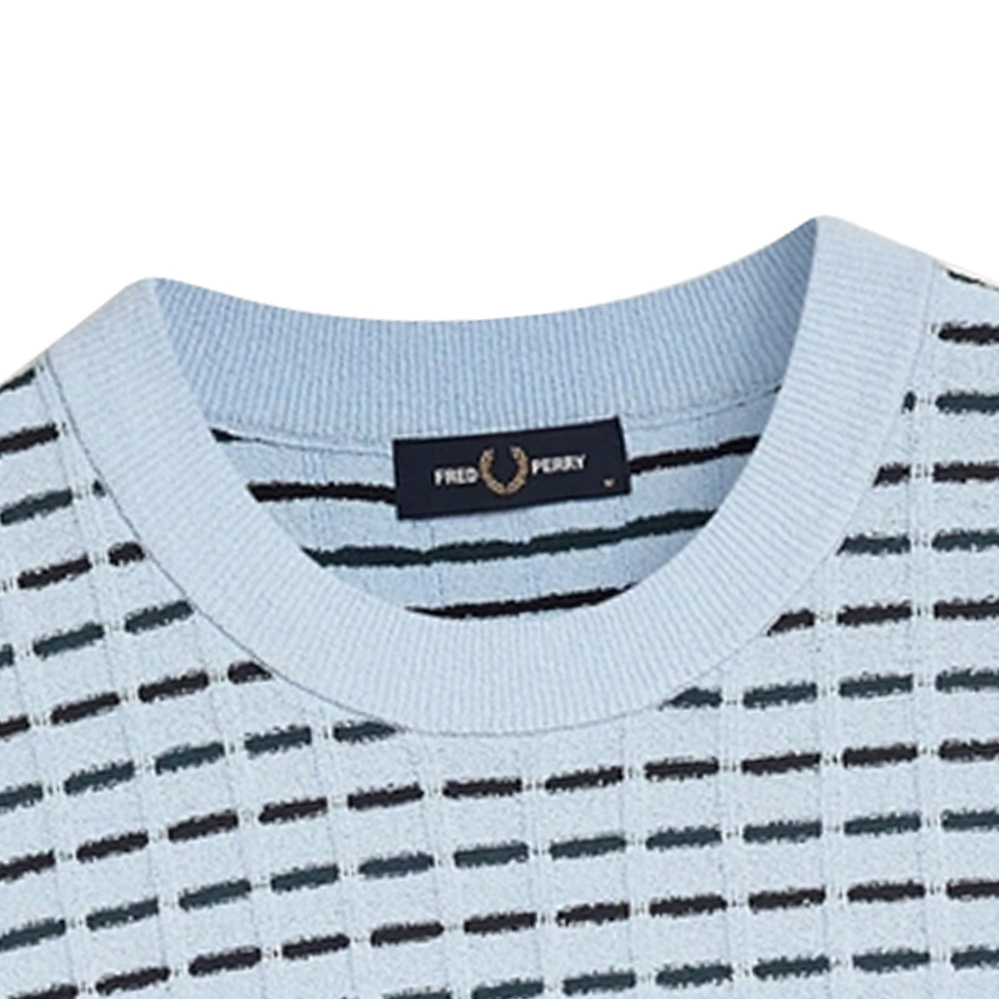 Fred Perry Boucl Ribbed Knitted T-Shirt - Light Smoke