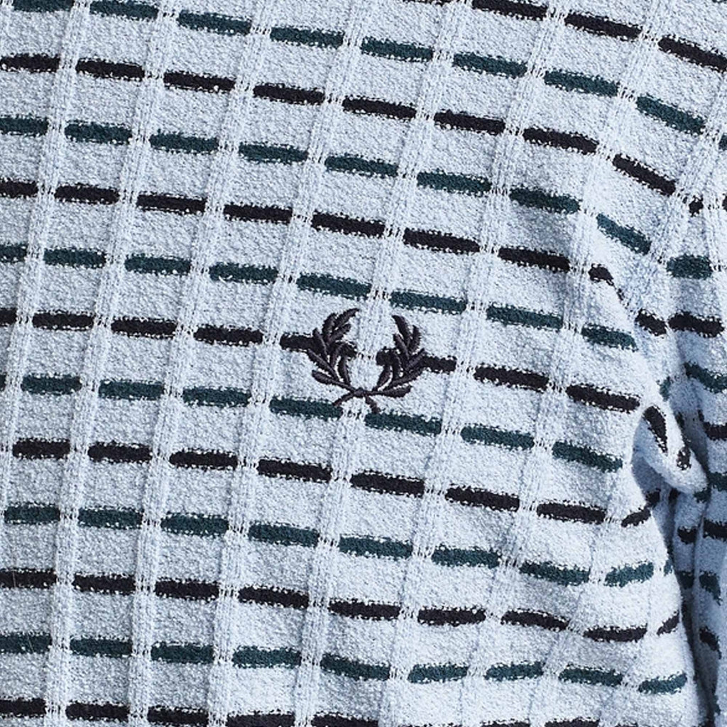 Fred Perry Boucl Ribbed Knitted T-Shirt - Light Smoke