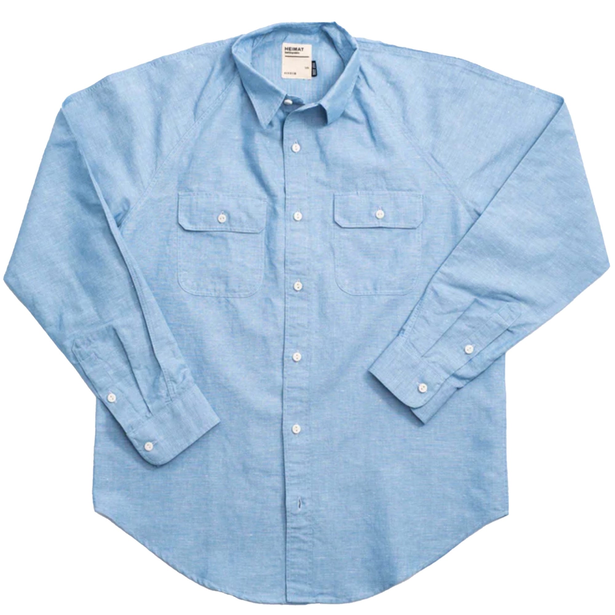 Cotton Hemp Chambray Shirt - Trail Blue