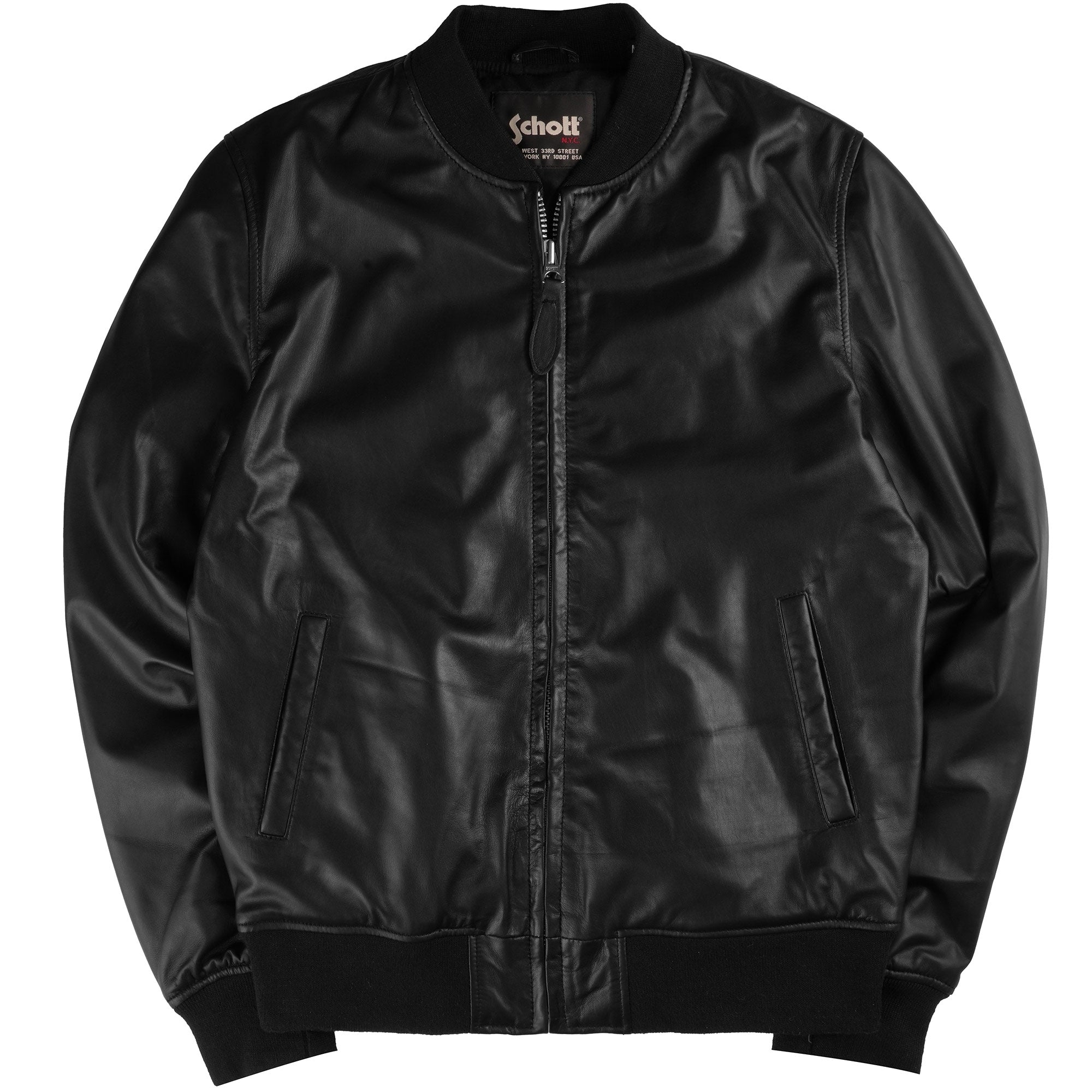 Schott ブラックジャケット Sサイズ Schott NYC Leather Bomber Jacket - Black – Stuarts London