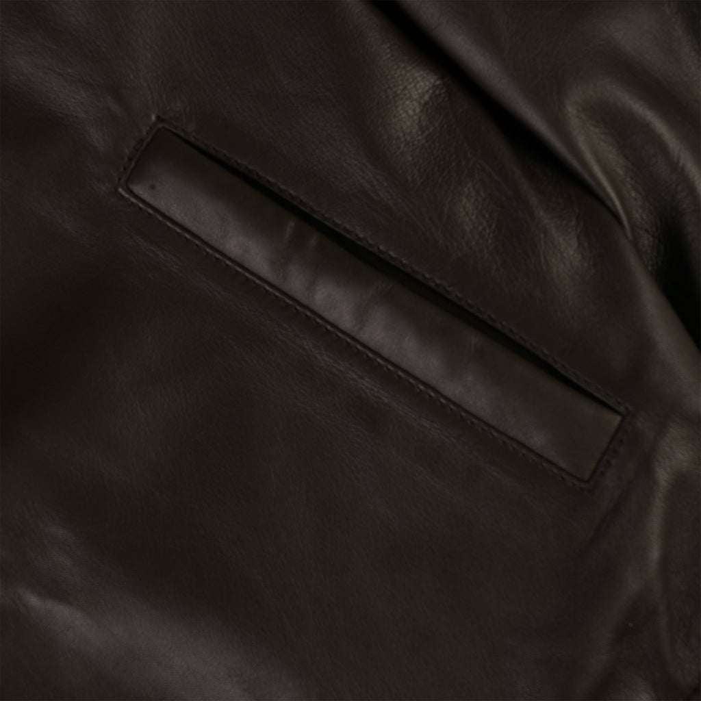 Schott NYC Leather Bomber Jacket - Brown