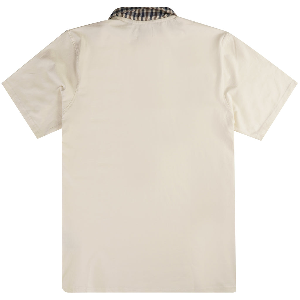 Aquascutum Supima Check Collar Polo Shirt - Old White