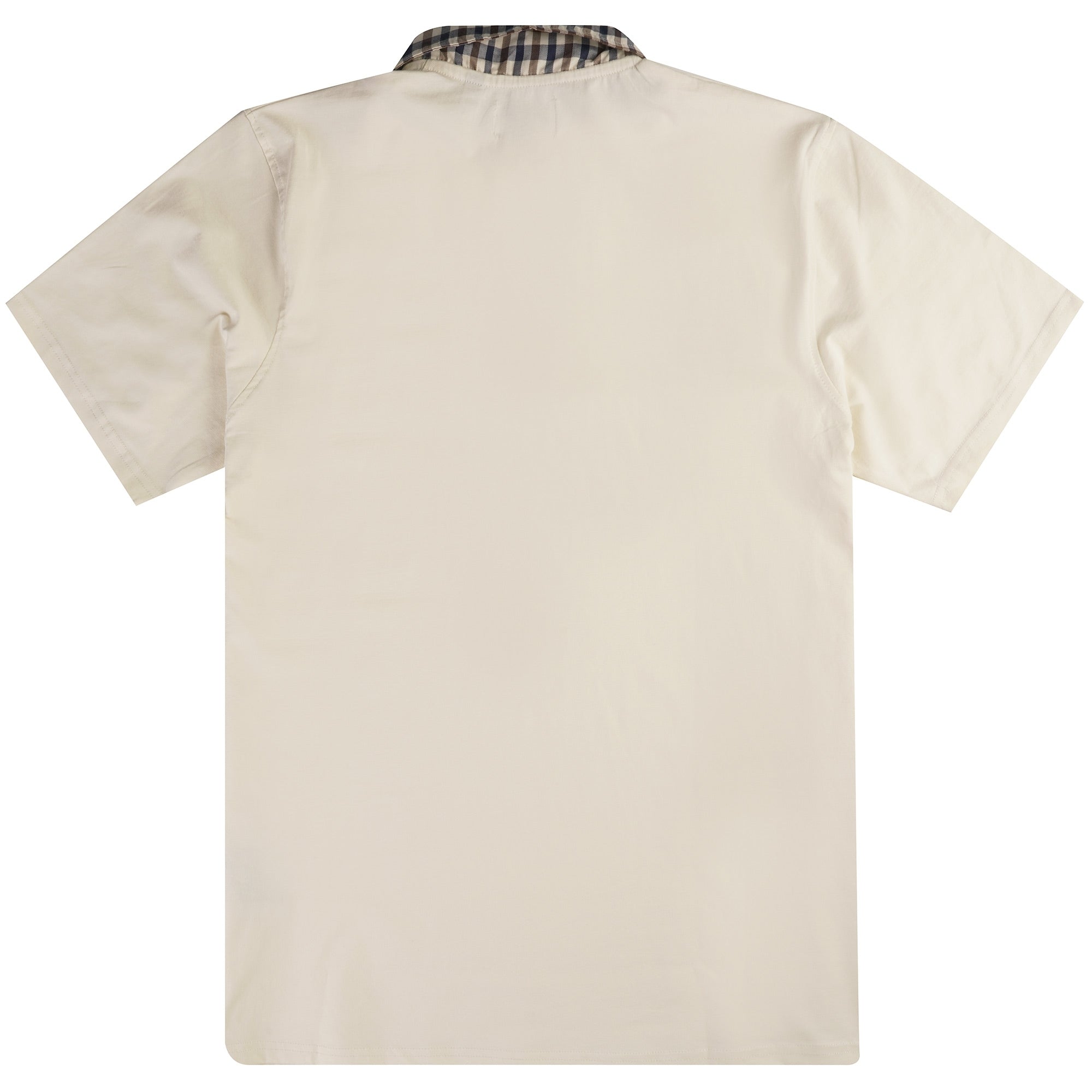 Aquascutum Supima Check Collar Polo Shirt - Old White