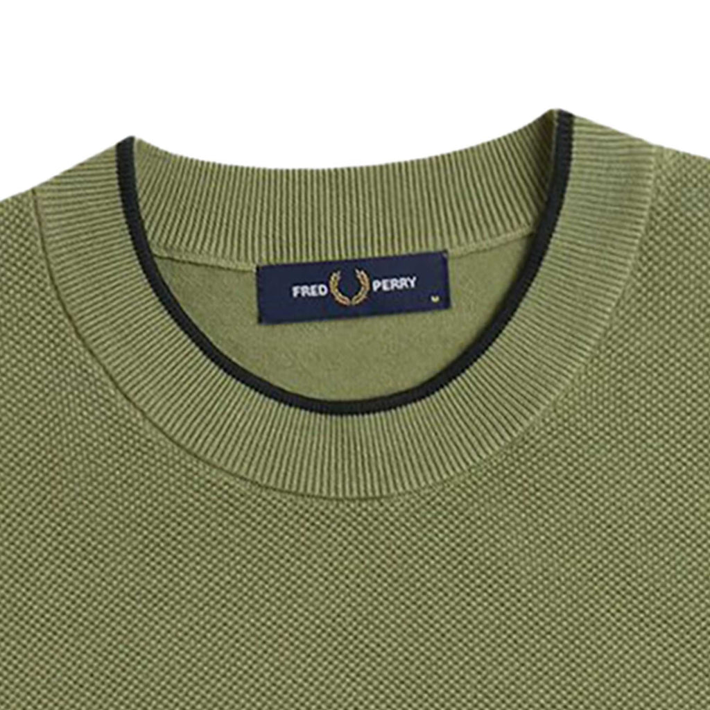 Texture Front Knitted T-Shirt - Olive Mint