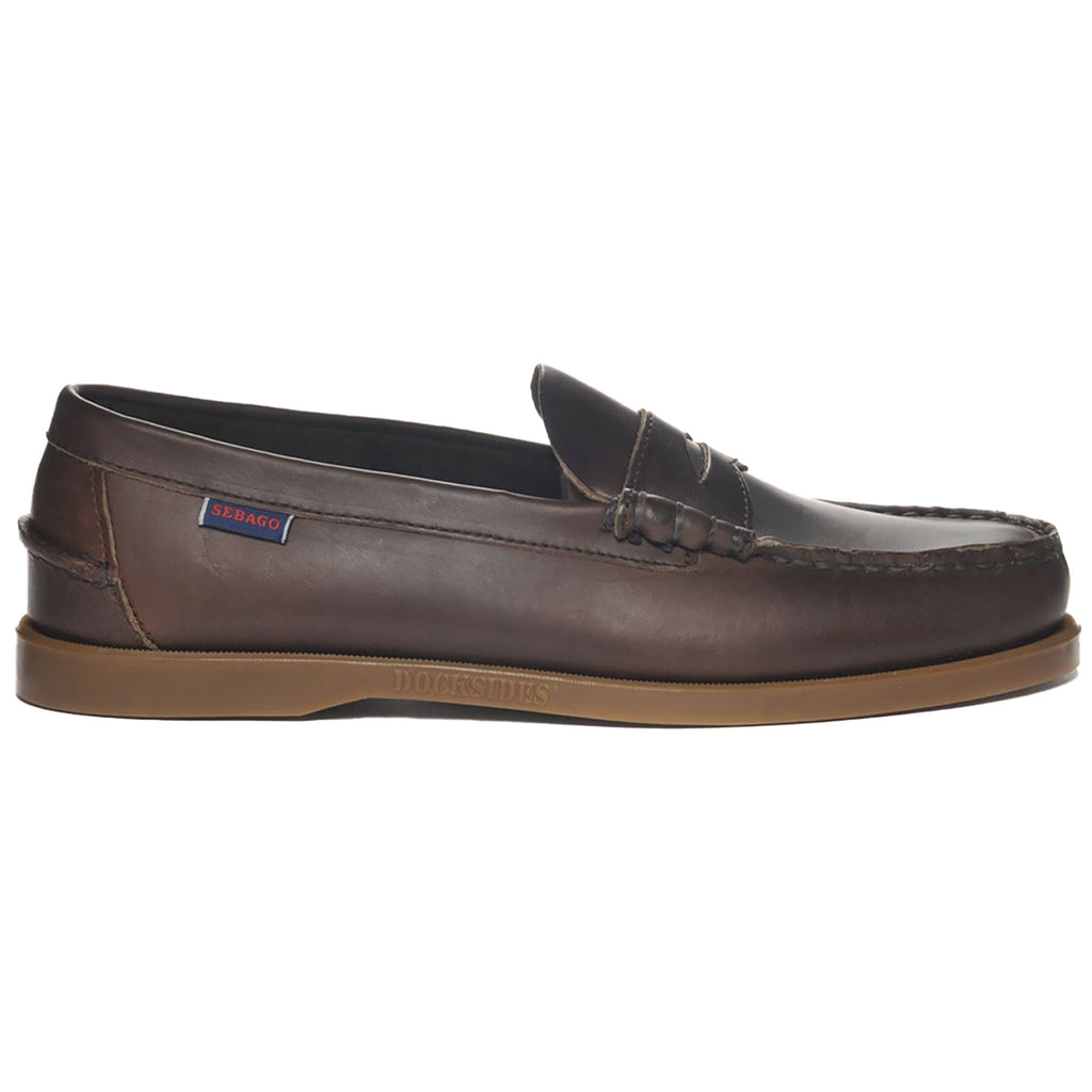 Dolphin Waxed Leather Loafer - Dark Brown