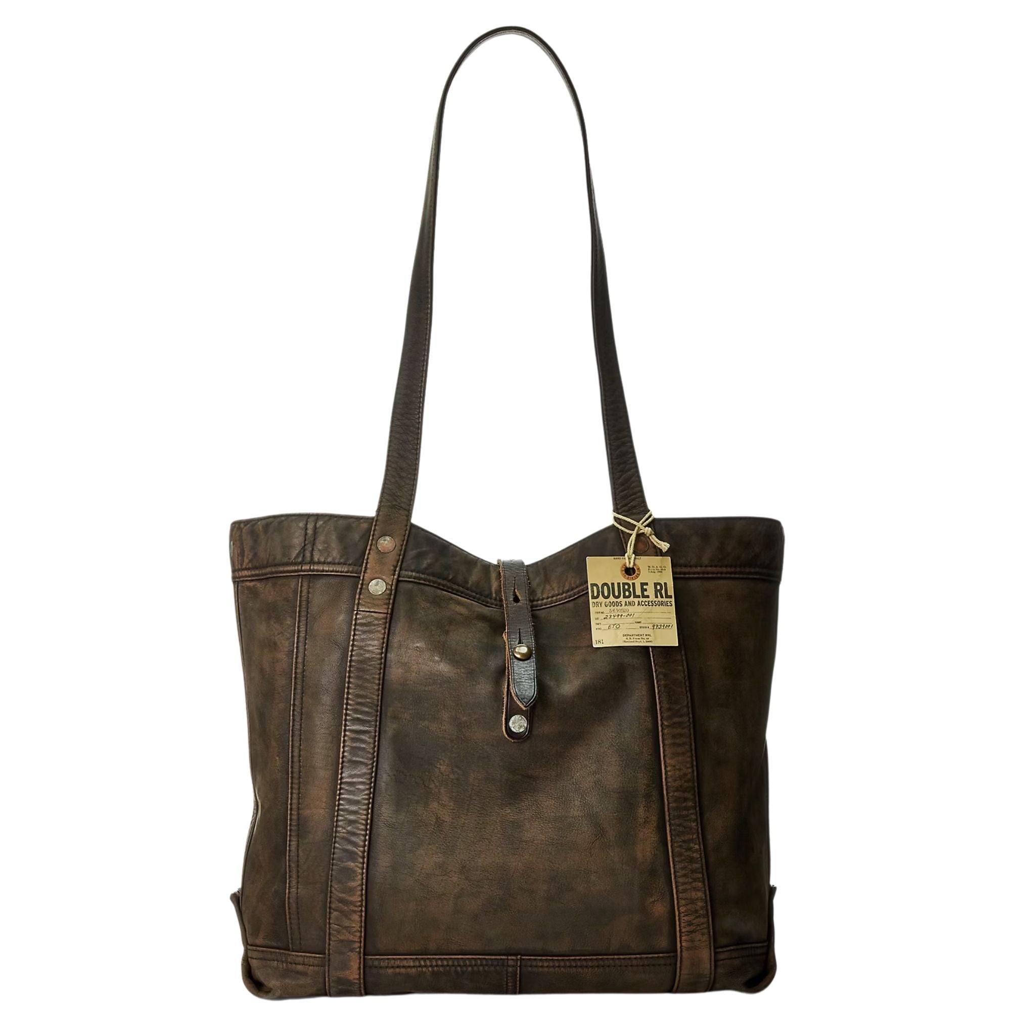 Leather Tote Bag - Brown