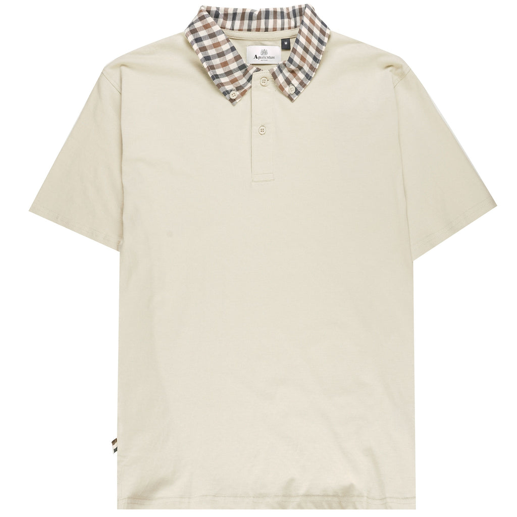 Aquascutum Supima Club Check Polo Shirt - Beige