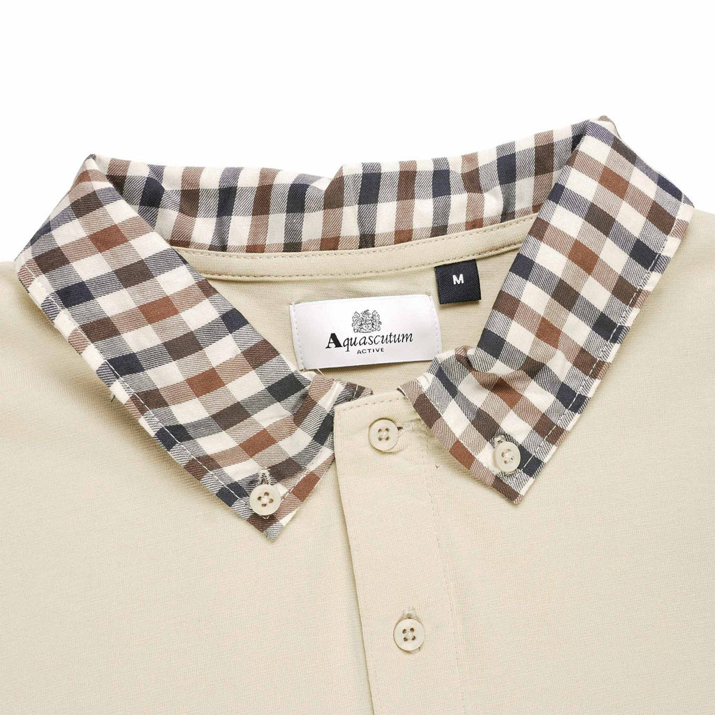 Aquascutum Supima Club Check Polo Shirt - Beige