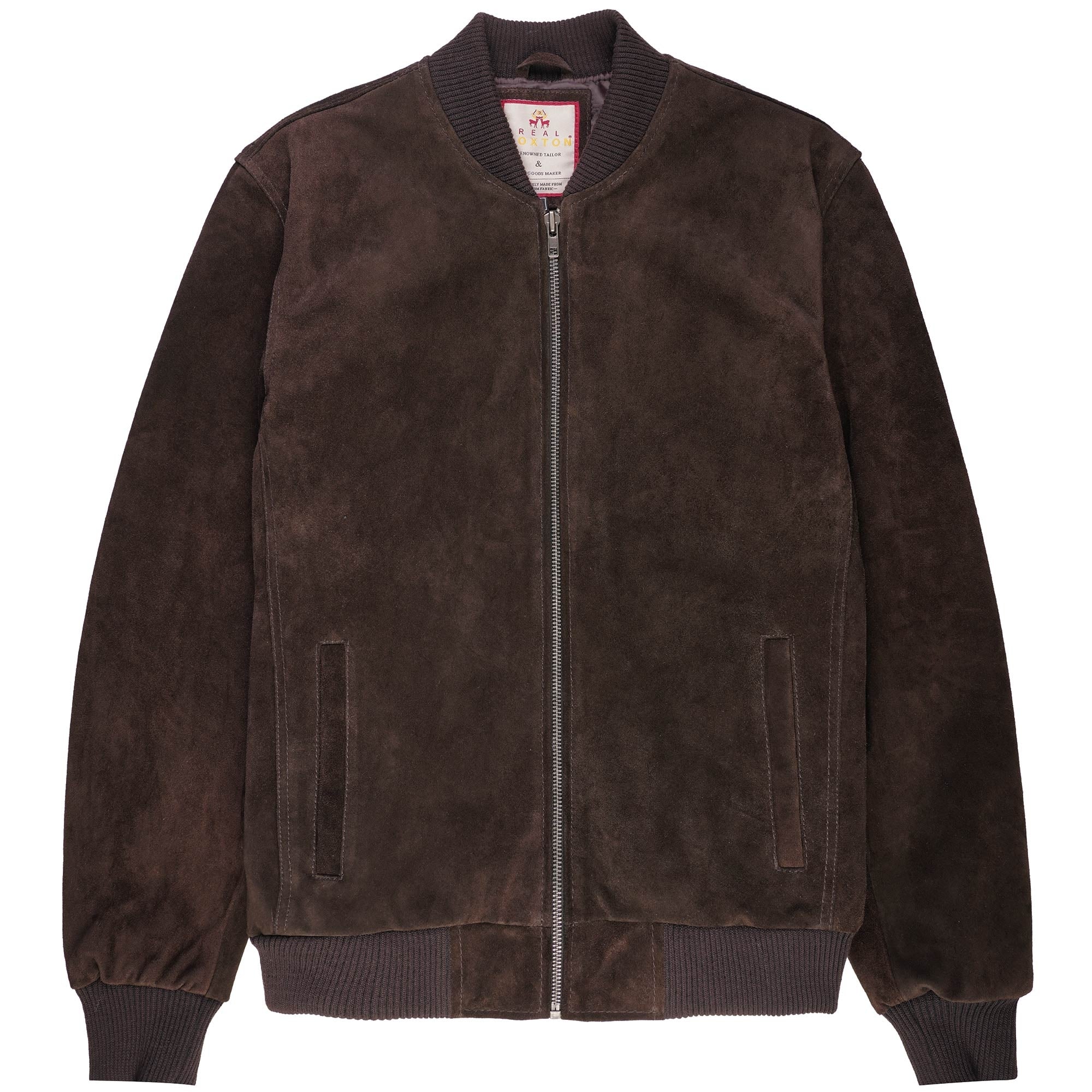 Real Hoxton Suede Bomber Jacket - Brown
