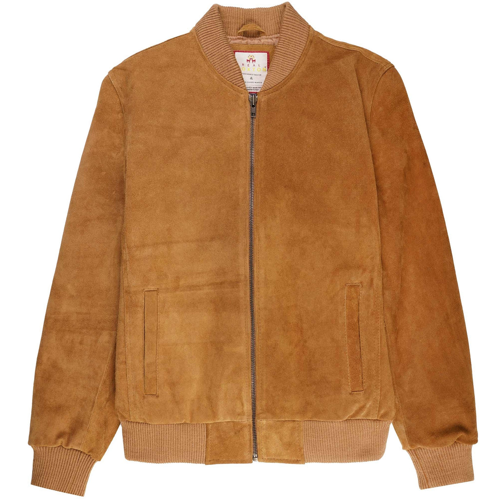 Suede Bomber Jacket - Tan