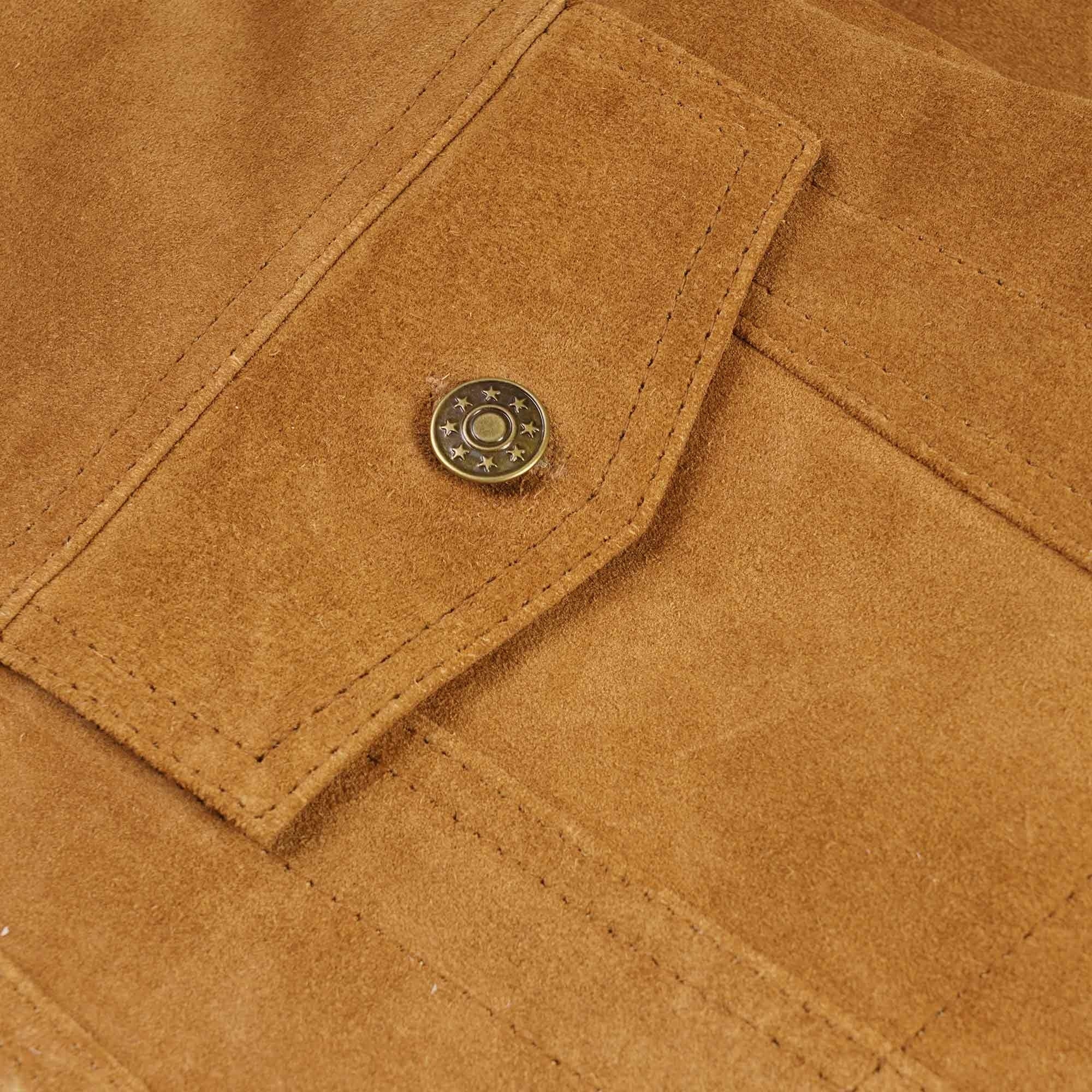 Suede Trucker Jacket - Tan